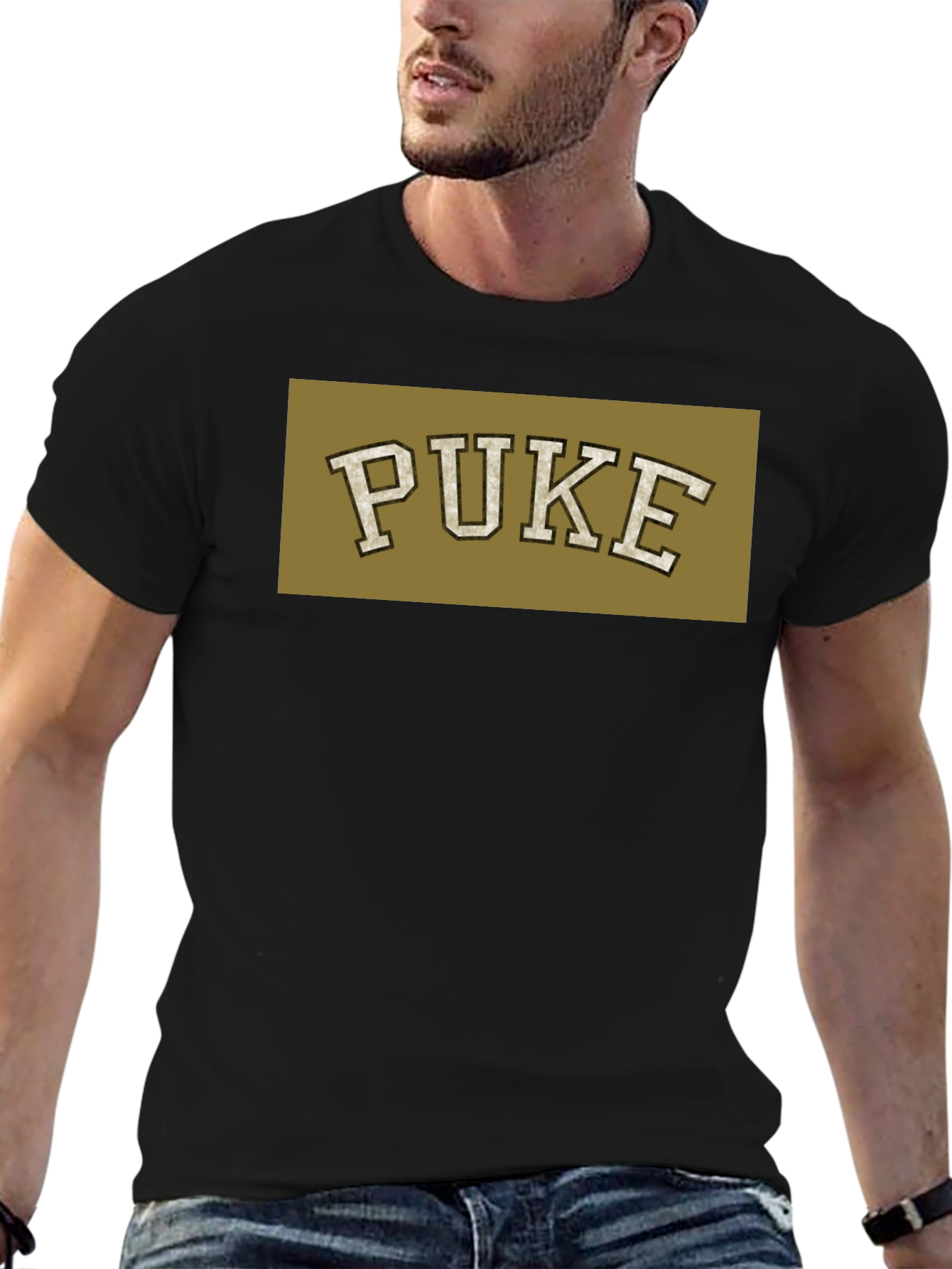 Black Puke Graphic Black T-Shirt - Novelty Humor Tee view 6