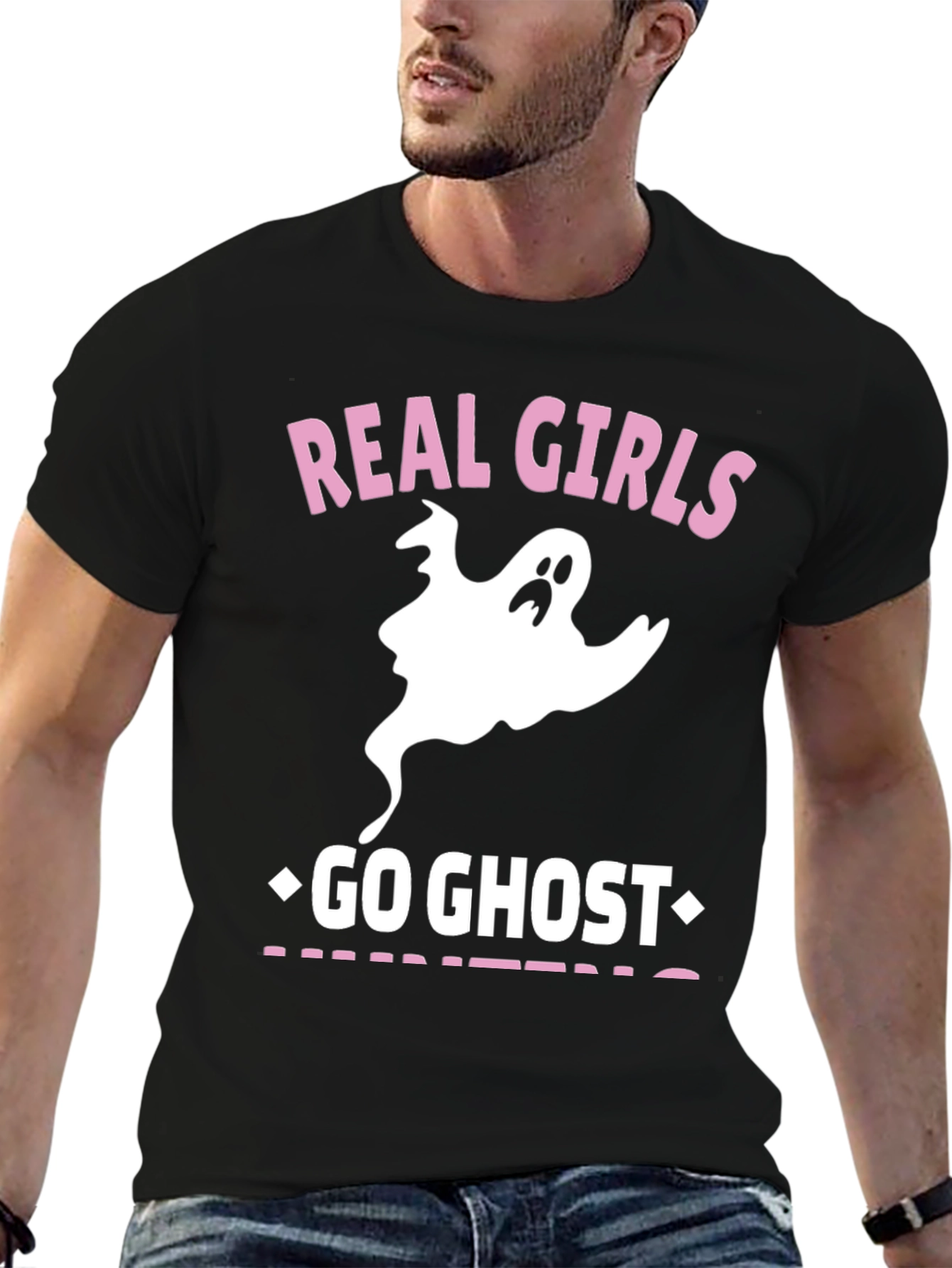 Black Real Girls Go Ghost Hunting T-Shirt view 6