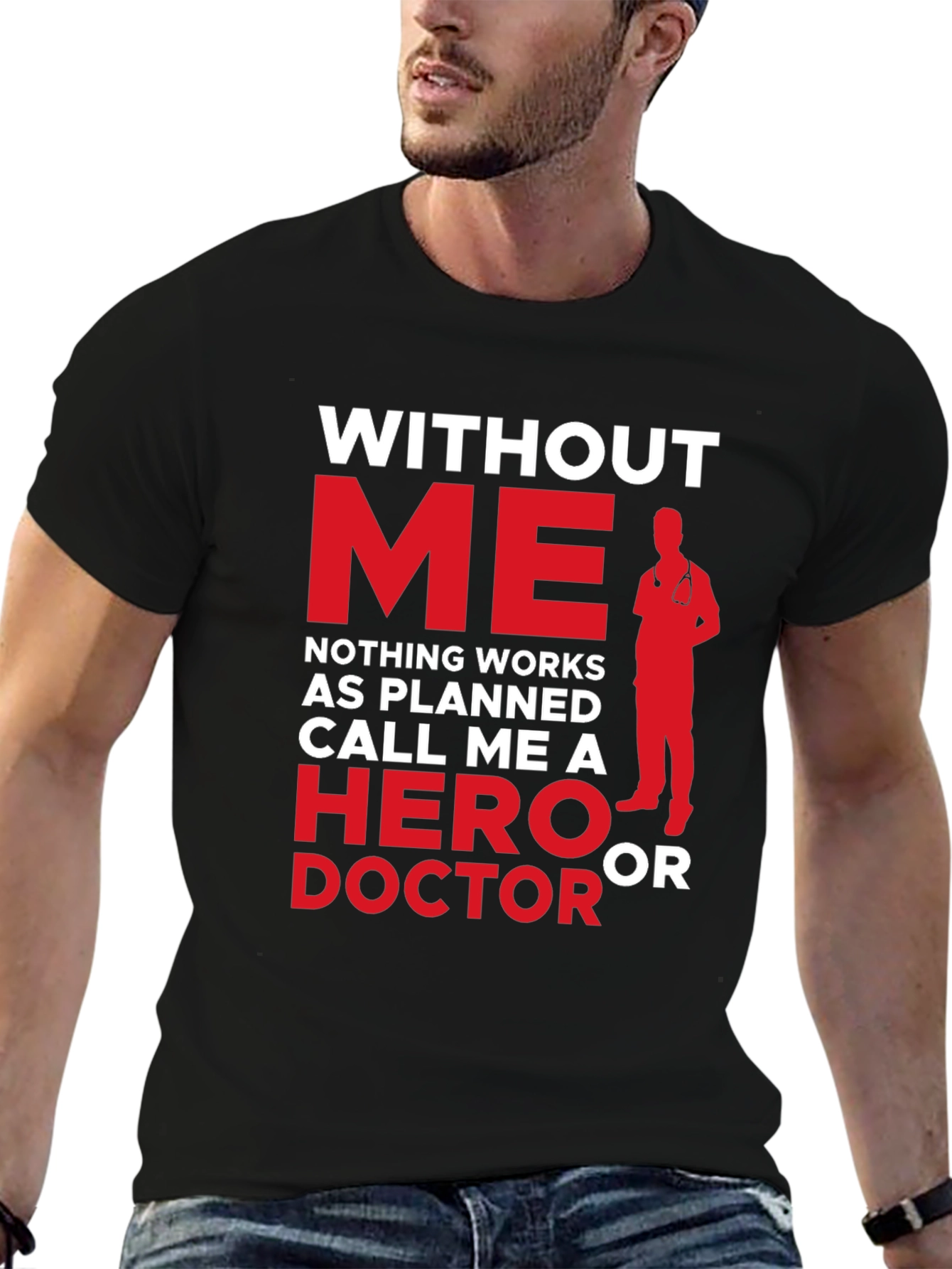 Black Hero Doctor Graphic Tee - Essential Workers Apparel view 6