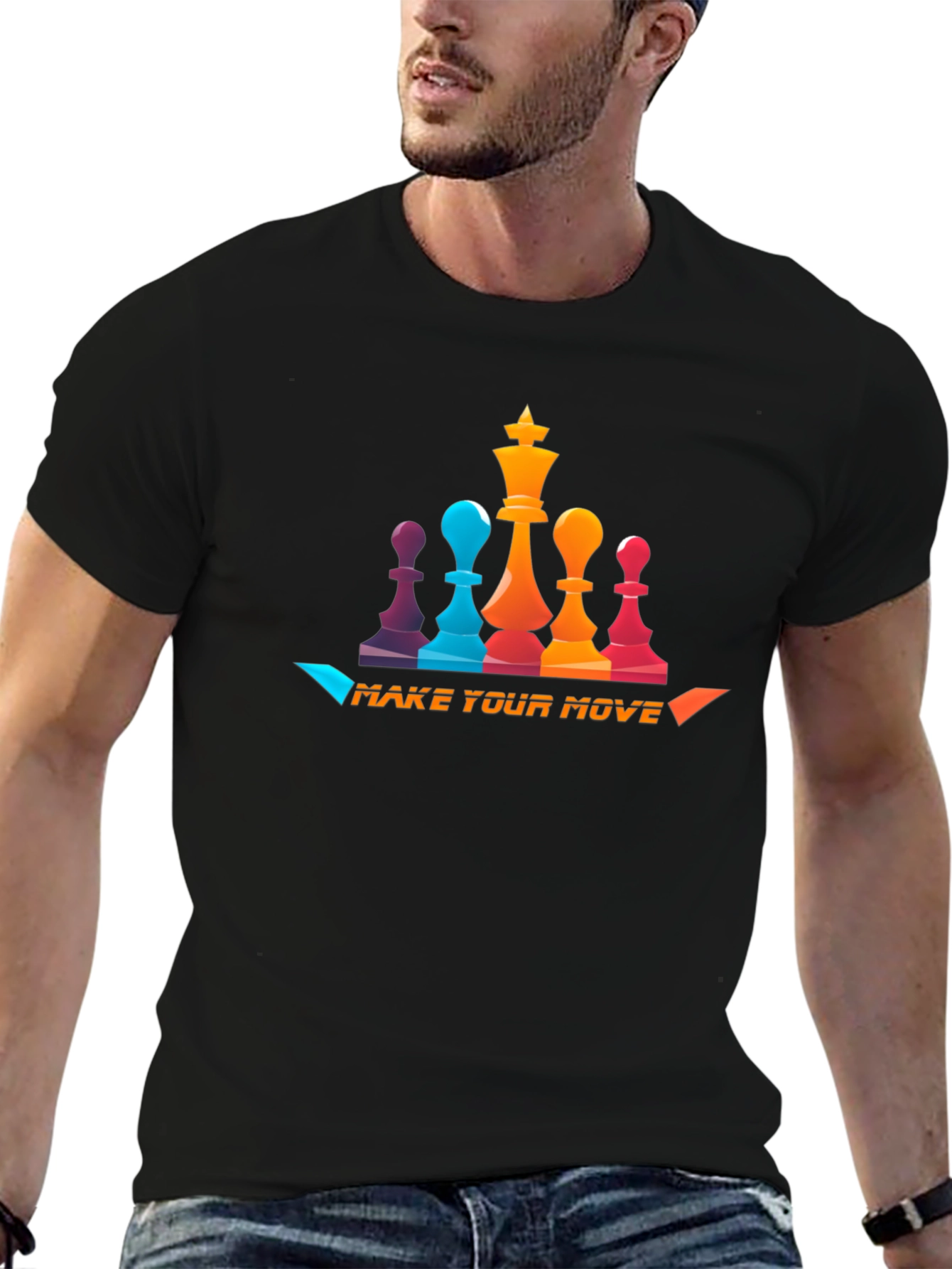 Black Make Your Move Chess Graphic T-Shirt view 6