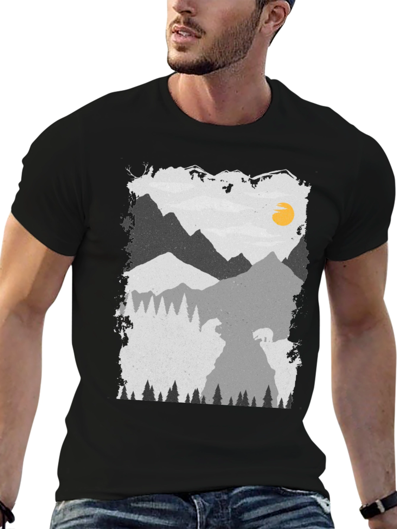 Black Mountain Bear Graphic Tee - Unisex Soft Cotton view 6