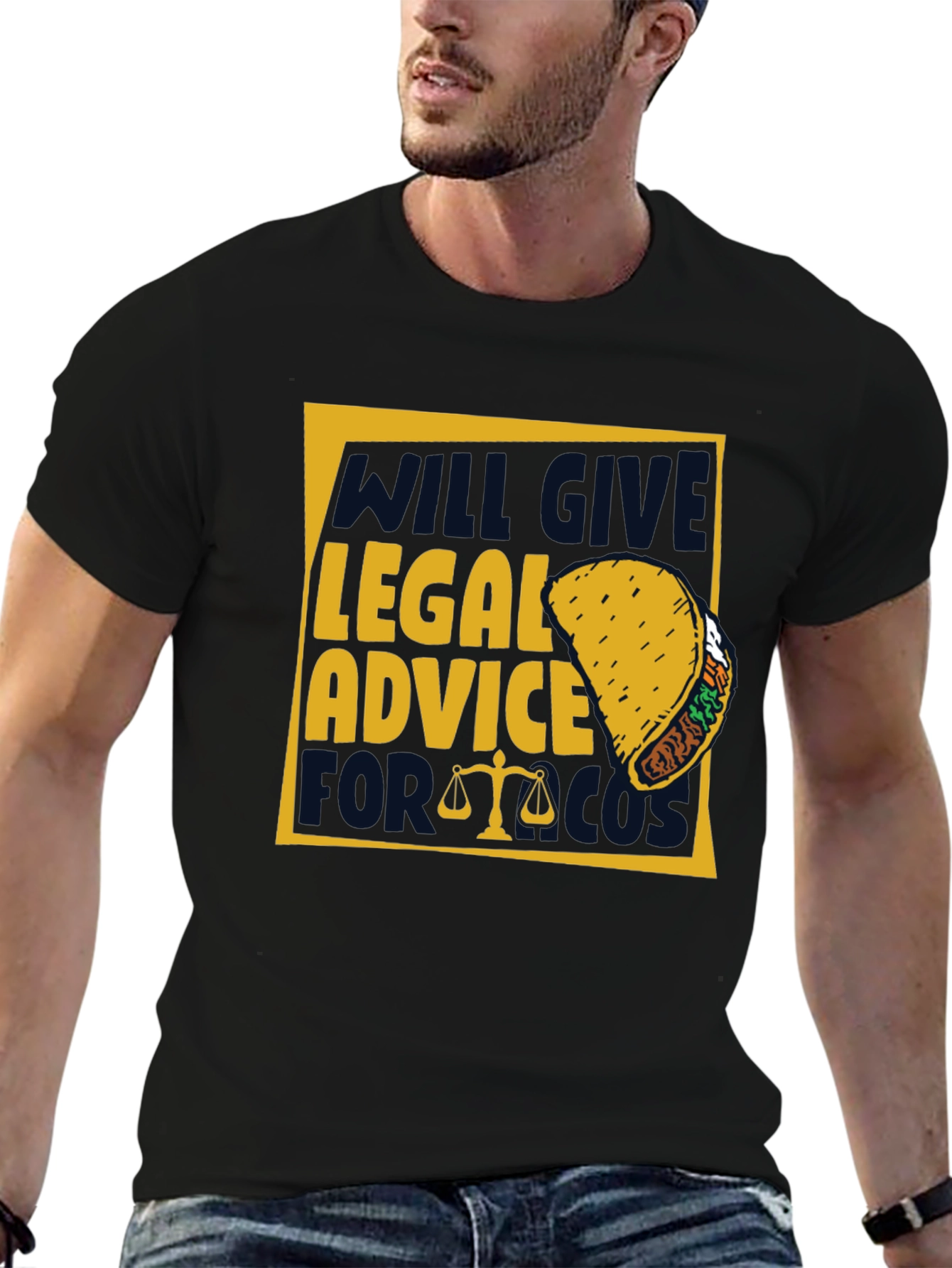 Black Legal Advice for Taco Funny T-Shirt view 6
