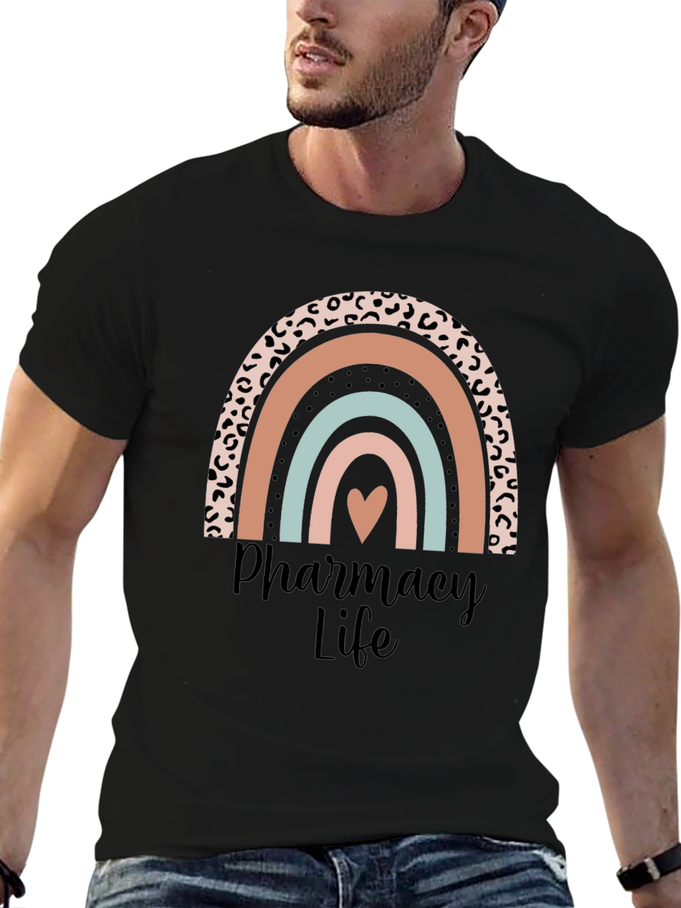 Black Pharmacy Life Rainbow Graphic Tee view 6