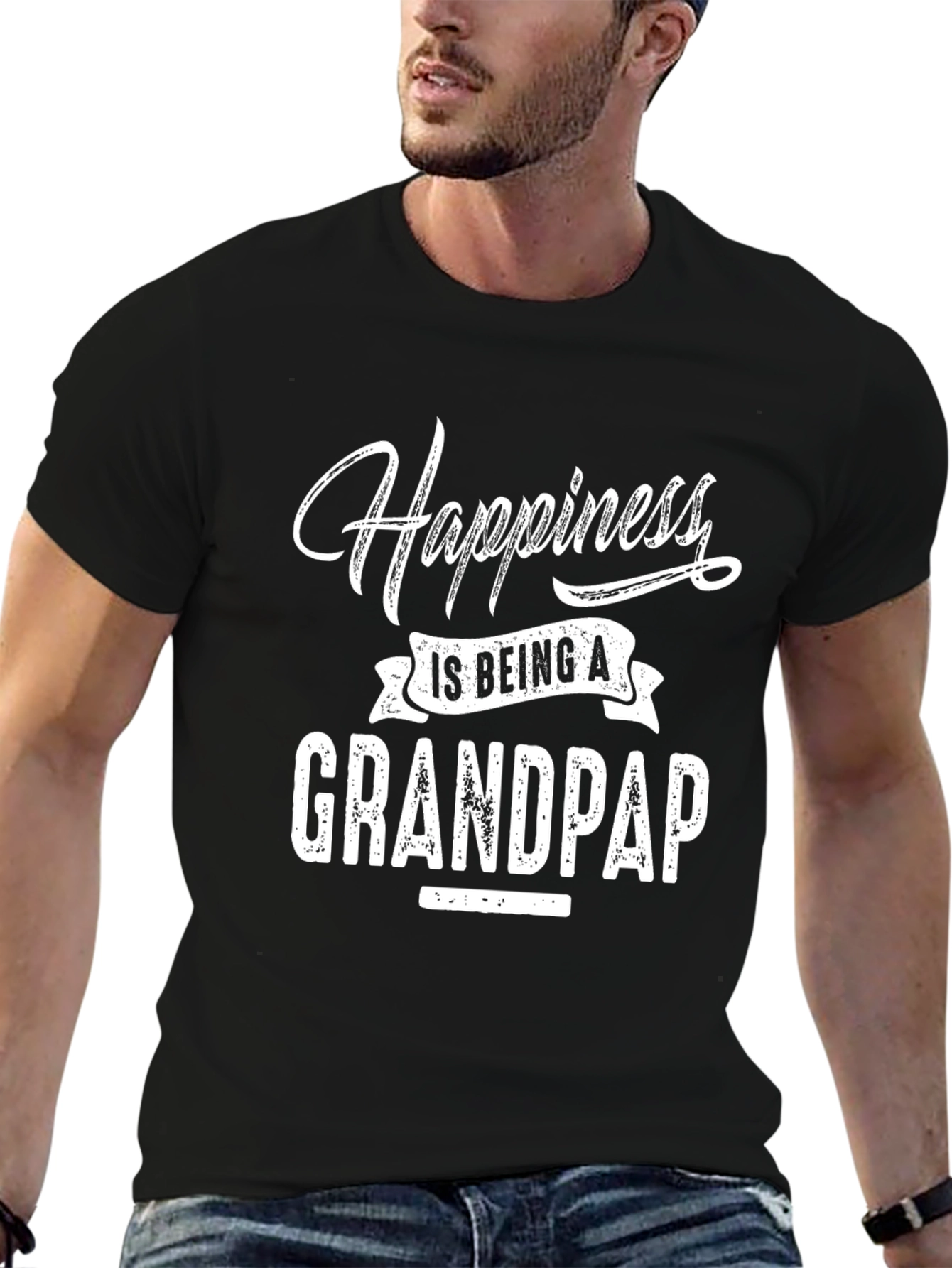 Black Happiness is Being A Grandpap T-Shirt view 6