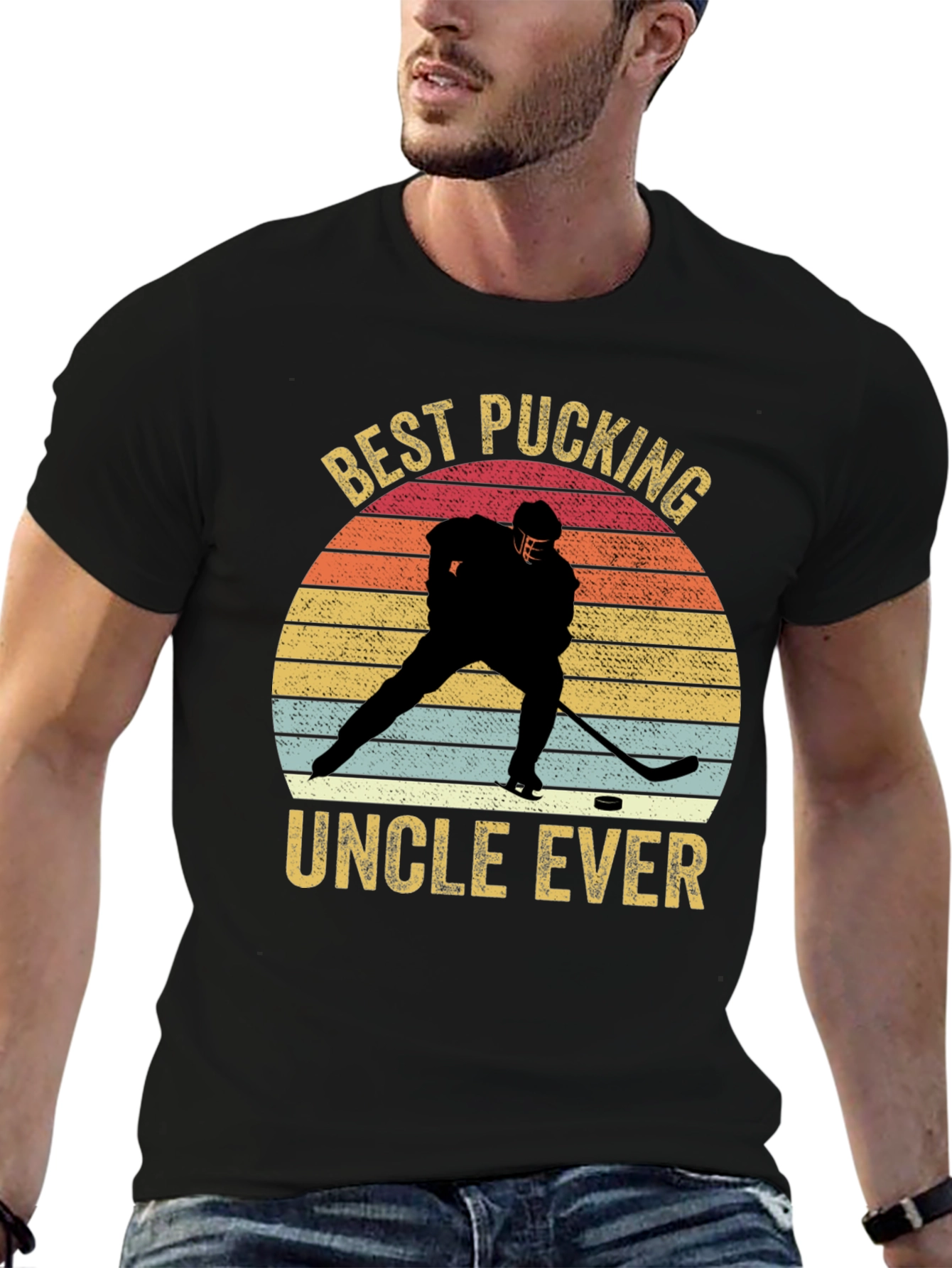 Black Best Pucking Uncle Ever T-Shirt view 6