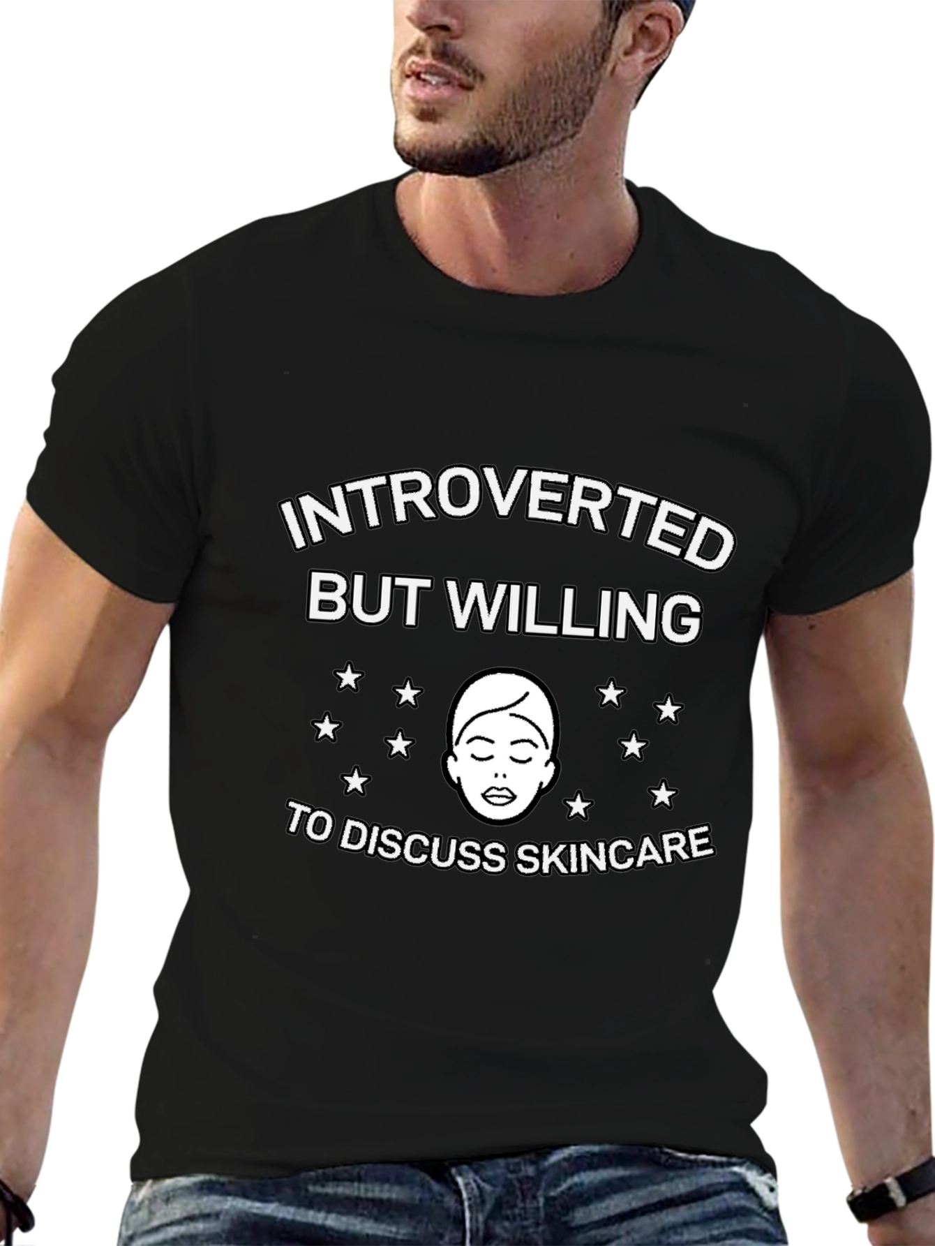 Black Introverted Skincare T-Shirt view 6