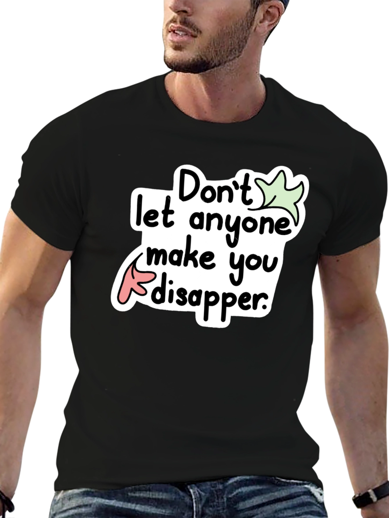 Black Don't Disappear Graphic Tee - Black view 6
