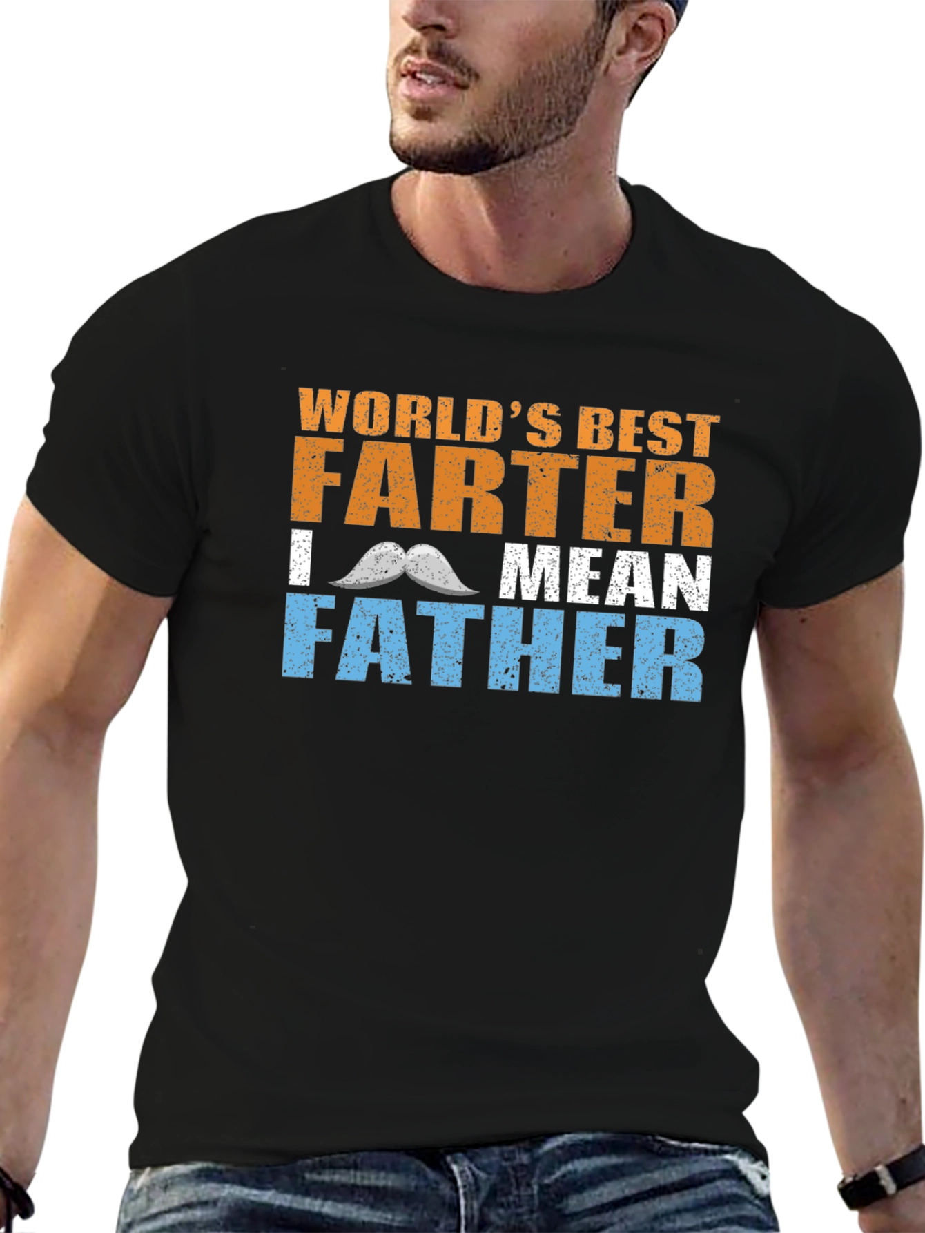 Black World's Best Farter I Mean Father T-Shirt view 6
