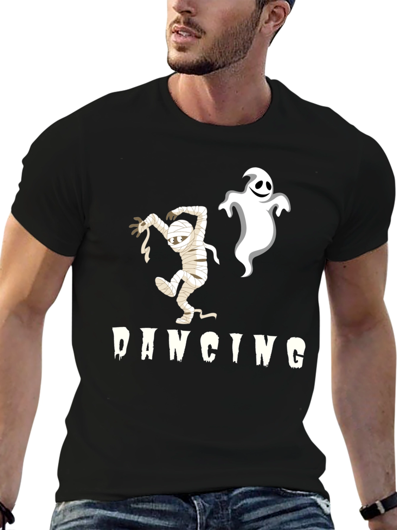 Black Dancing Mummy & Ghost Black T-Shirt view 6