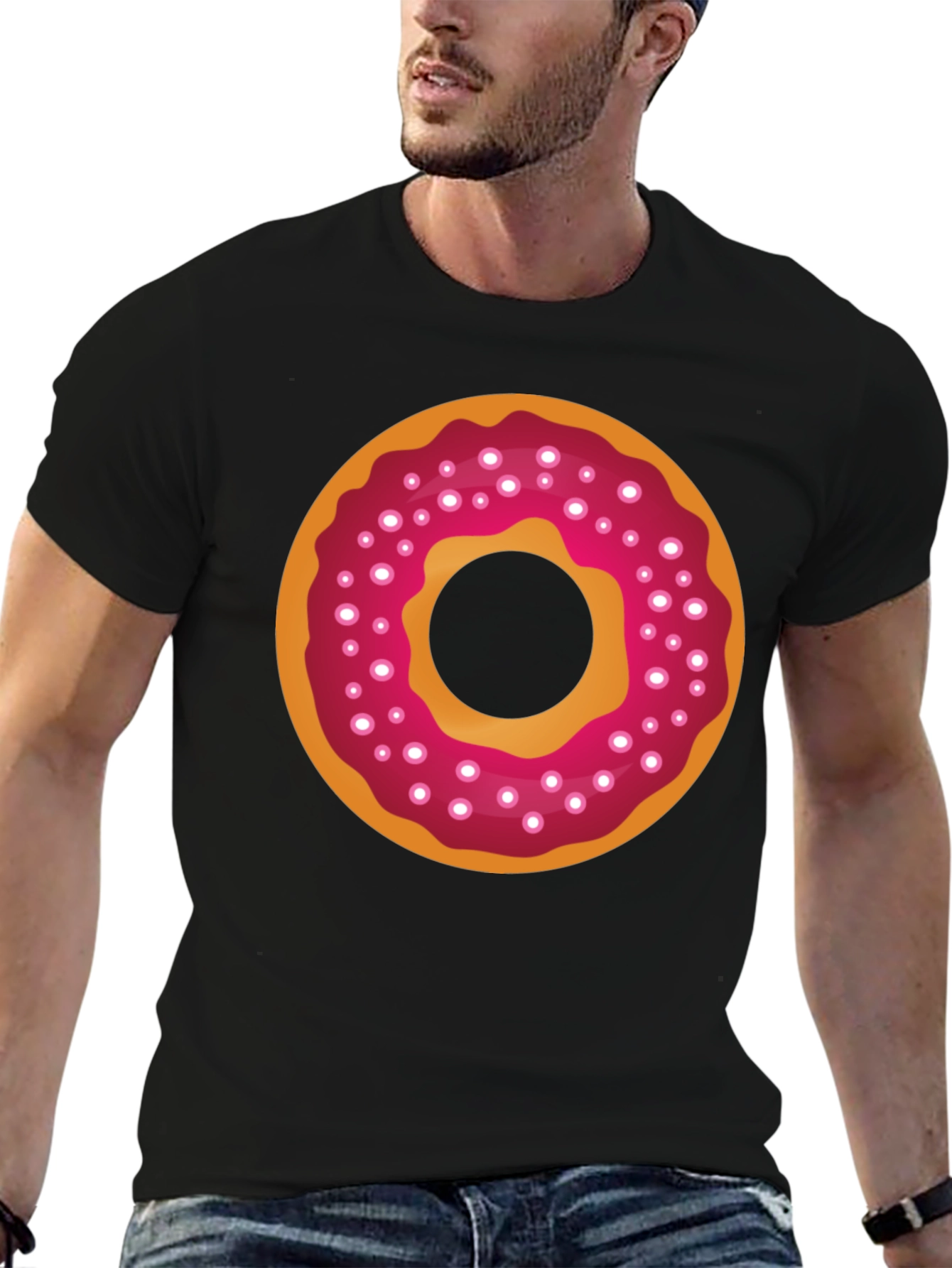 Black Donut Graphic Tee - Sweet & Stylish Casual Wear view 6