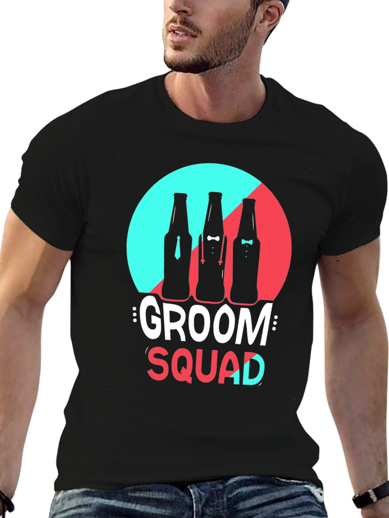 Black Groom Squad Graphic T-Shirt view 6