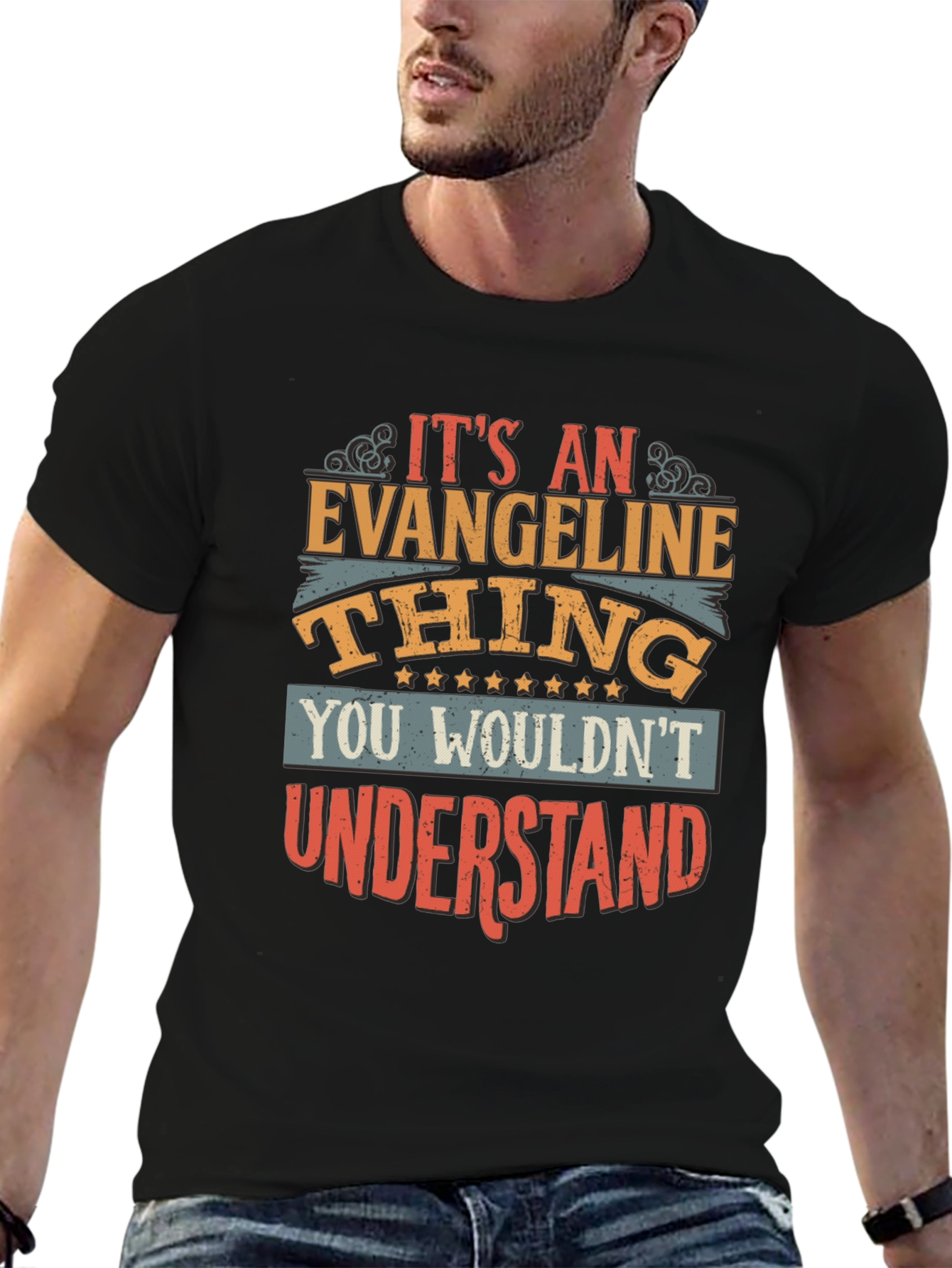Black It's An Evangeline Thing T-Shirt view 6
