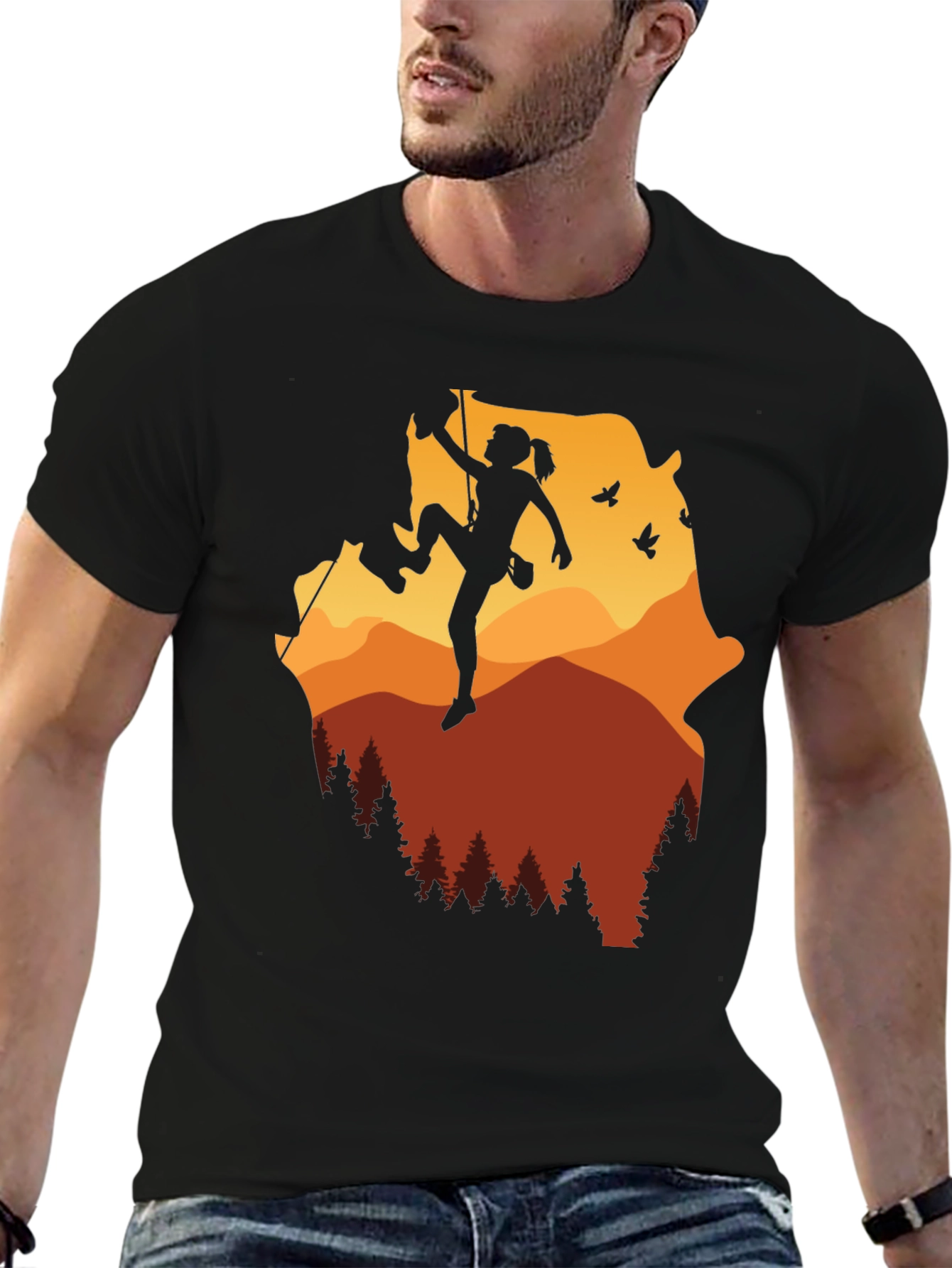 Black Mountain Climbing Graphic Tee - Adventure Awaits view 6