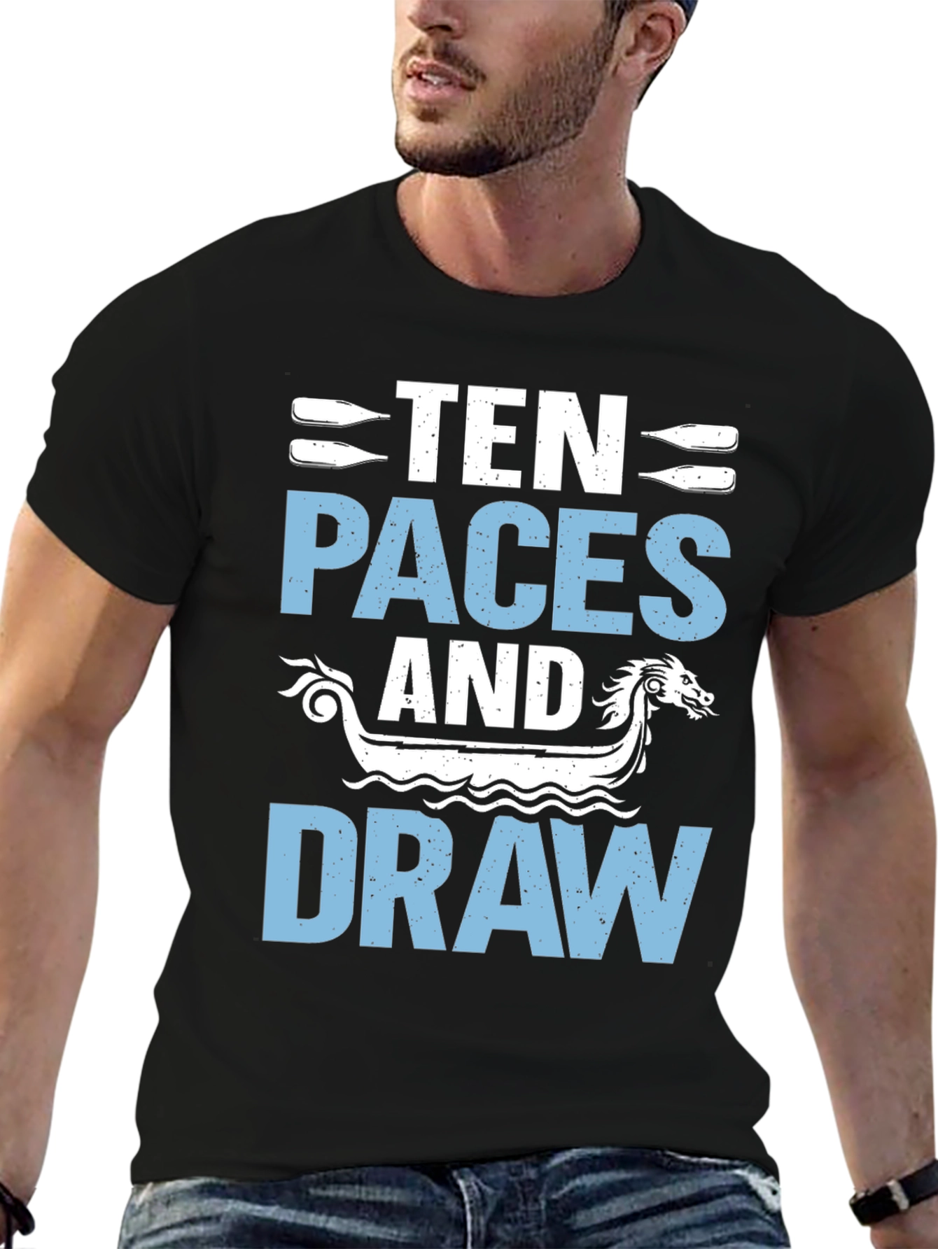 Black Ten Paces and Draw Graphic Tee view 6