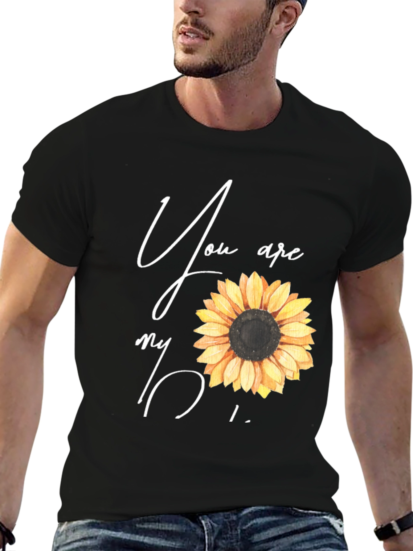 Black Sunflower Graphic Tee - You Are My Sunshine Black T-Shirt view 6