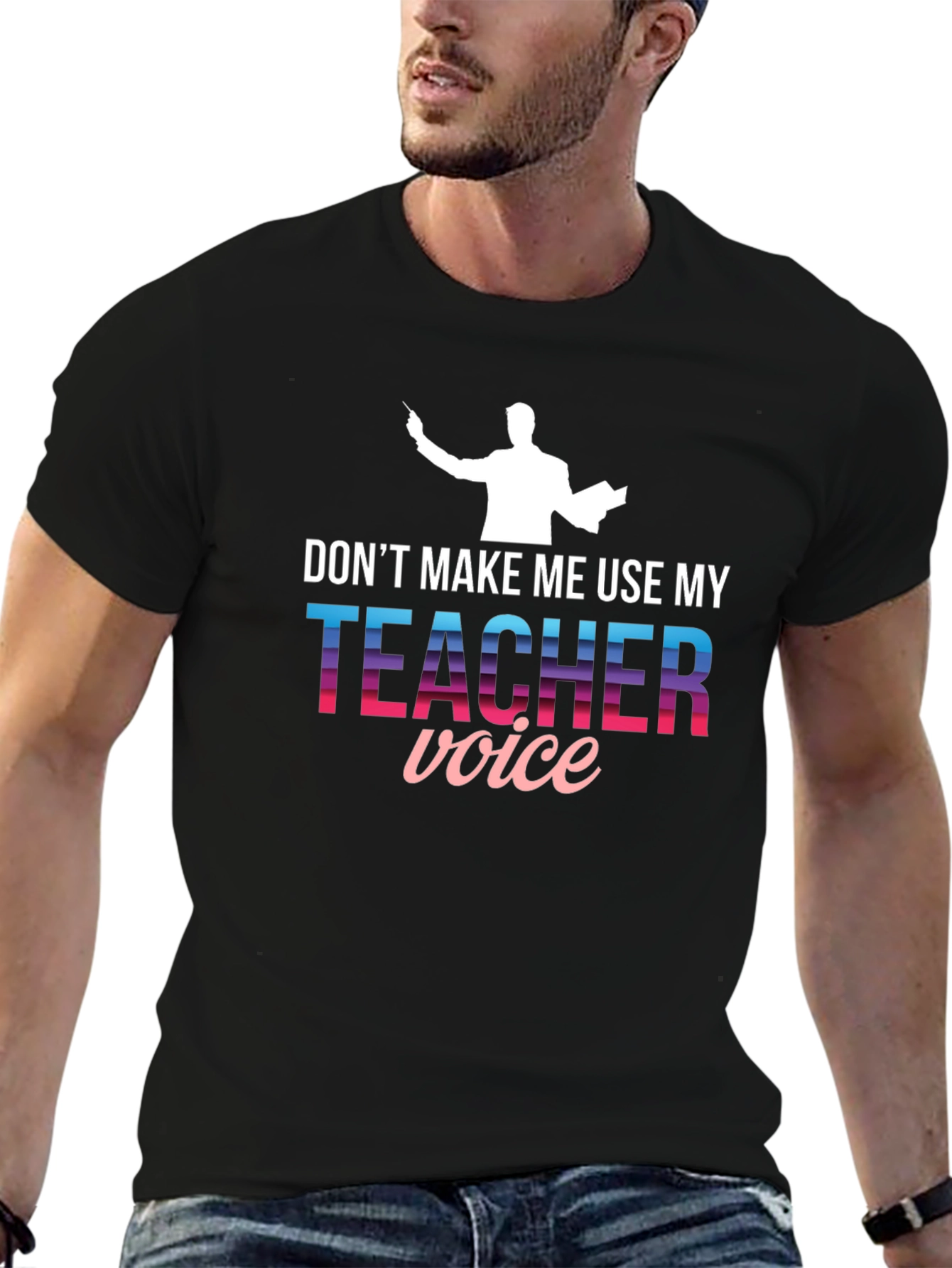 Black Teacher Voice Graphic Tee - Funny Teacher Shirt view 6