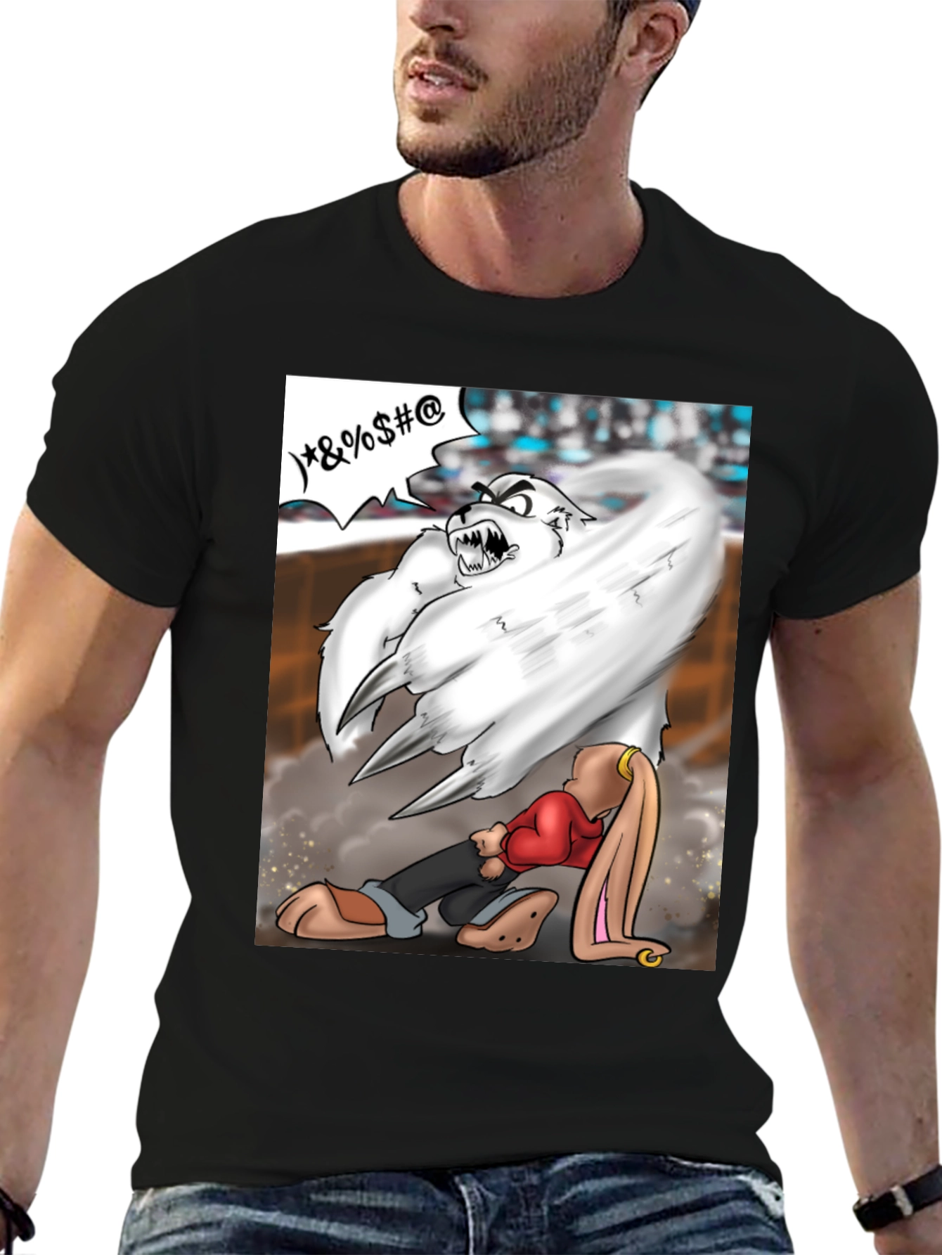 Black Cartoon Graphic T-Shirt view 6