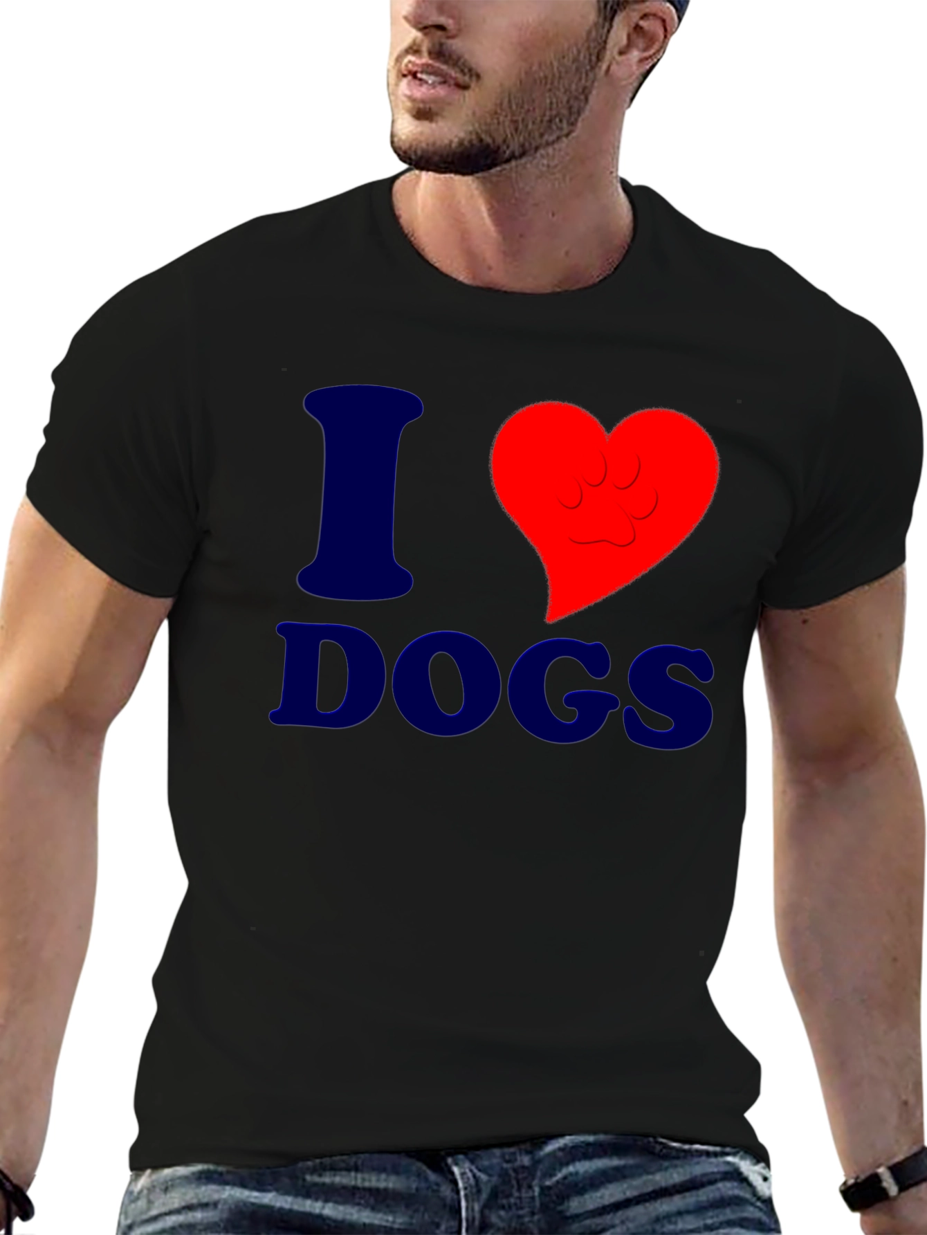 Black I Heart Dogs Graphic Tee - Stylish & Comfortable view 6