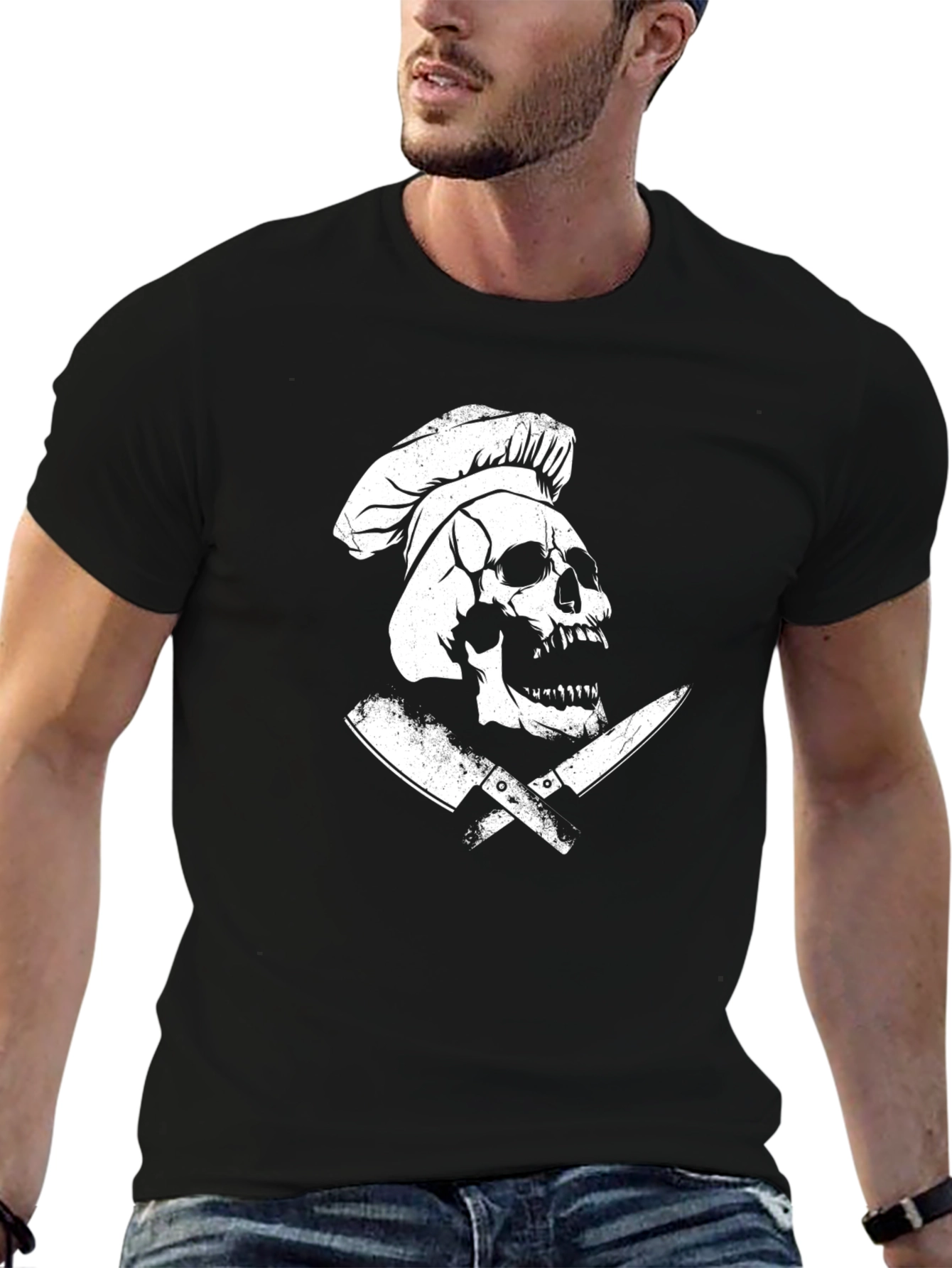 Black Chef Skull T-Shirt view 6