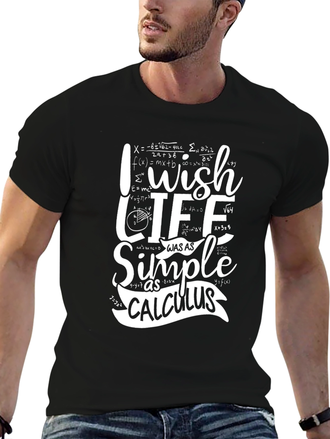 Black I Wish Life Was As Simple As Calculus T-Shirt view 6