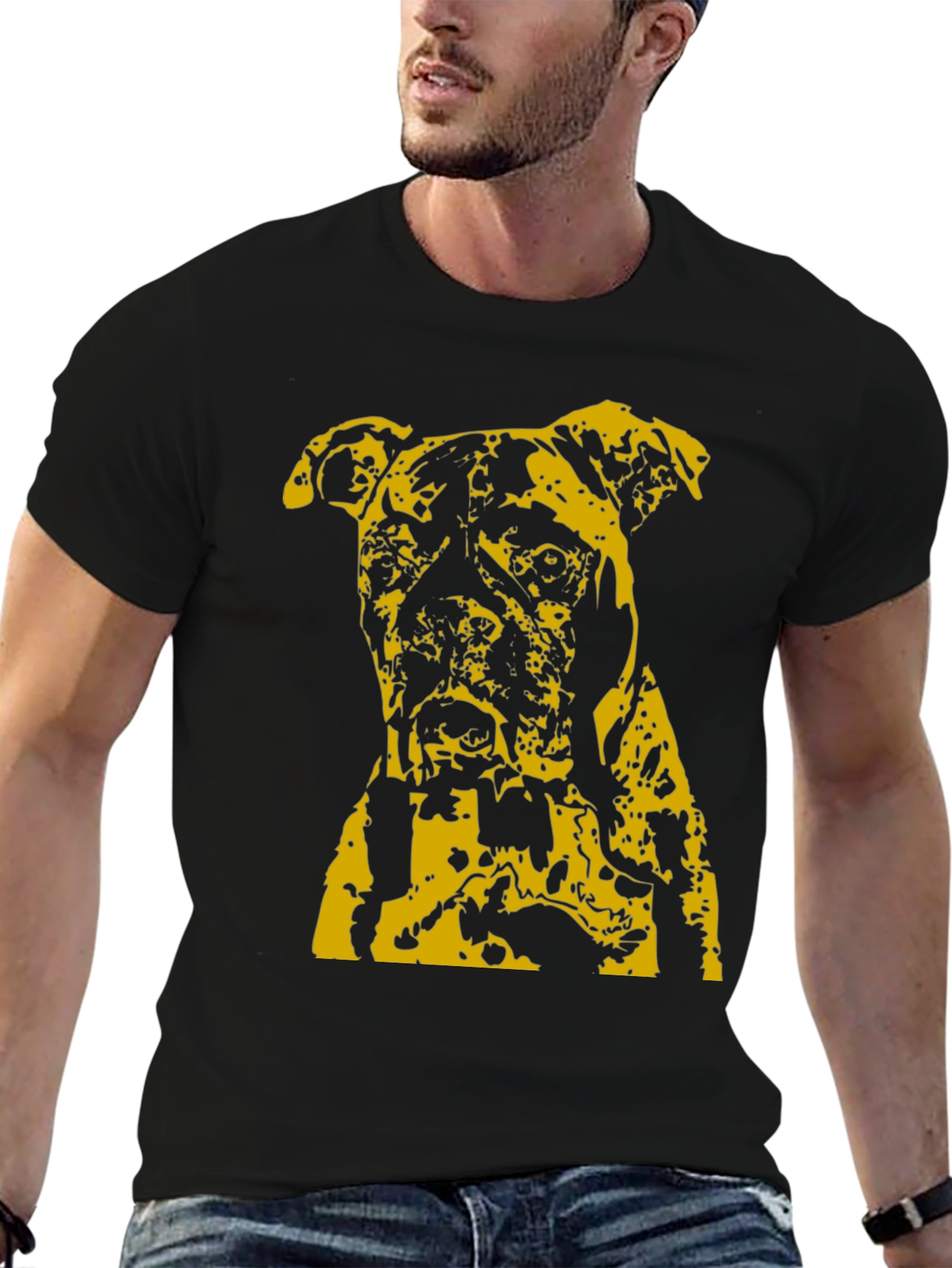 Black Boxer Dog Graphic T-Shirt - Black view 6