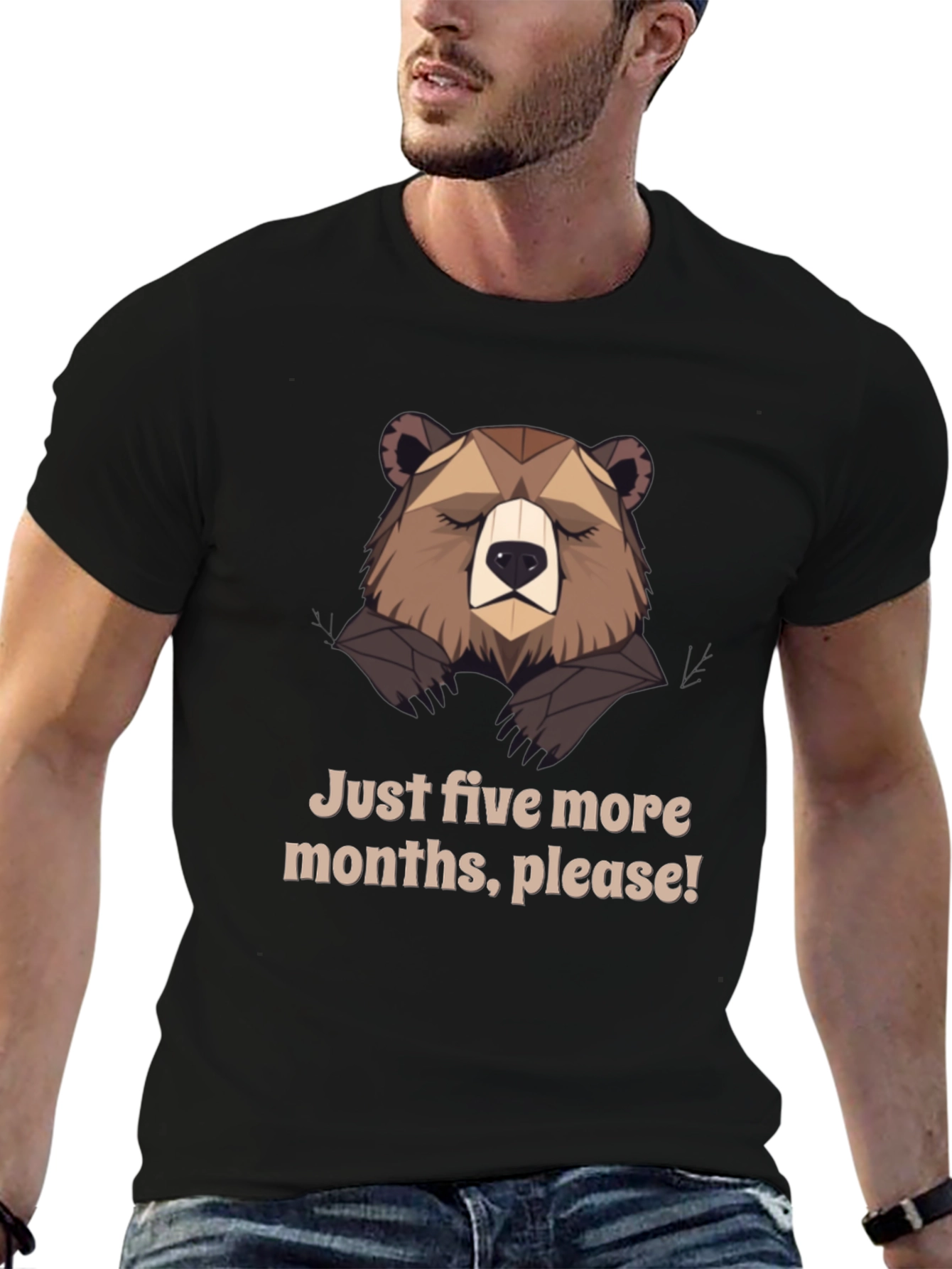Black Just Five More Months, Please T-Shirt view 6