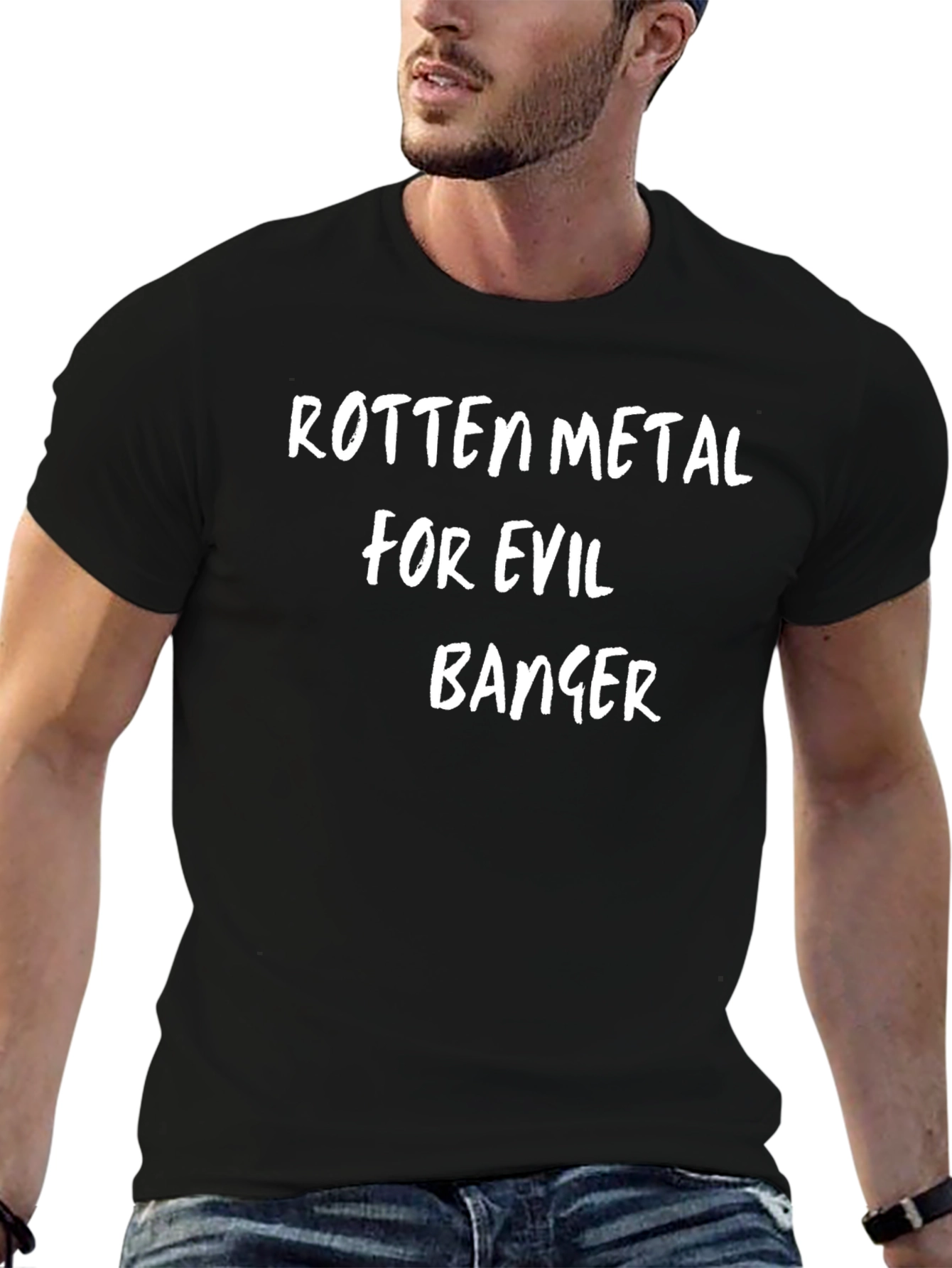 Black Rotten Metal for Evil Banger Graphic T-Shirt view 6