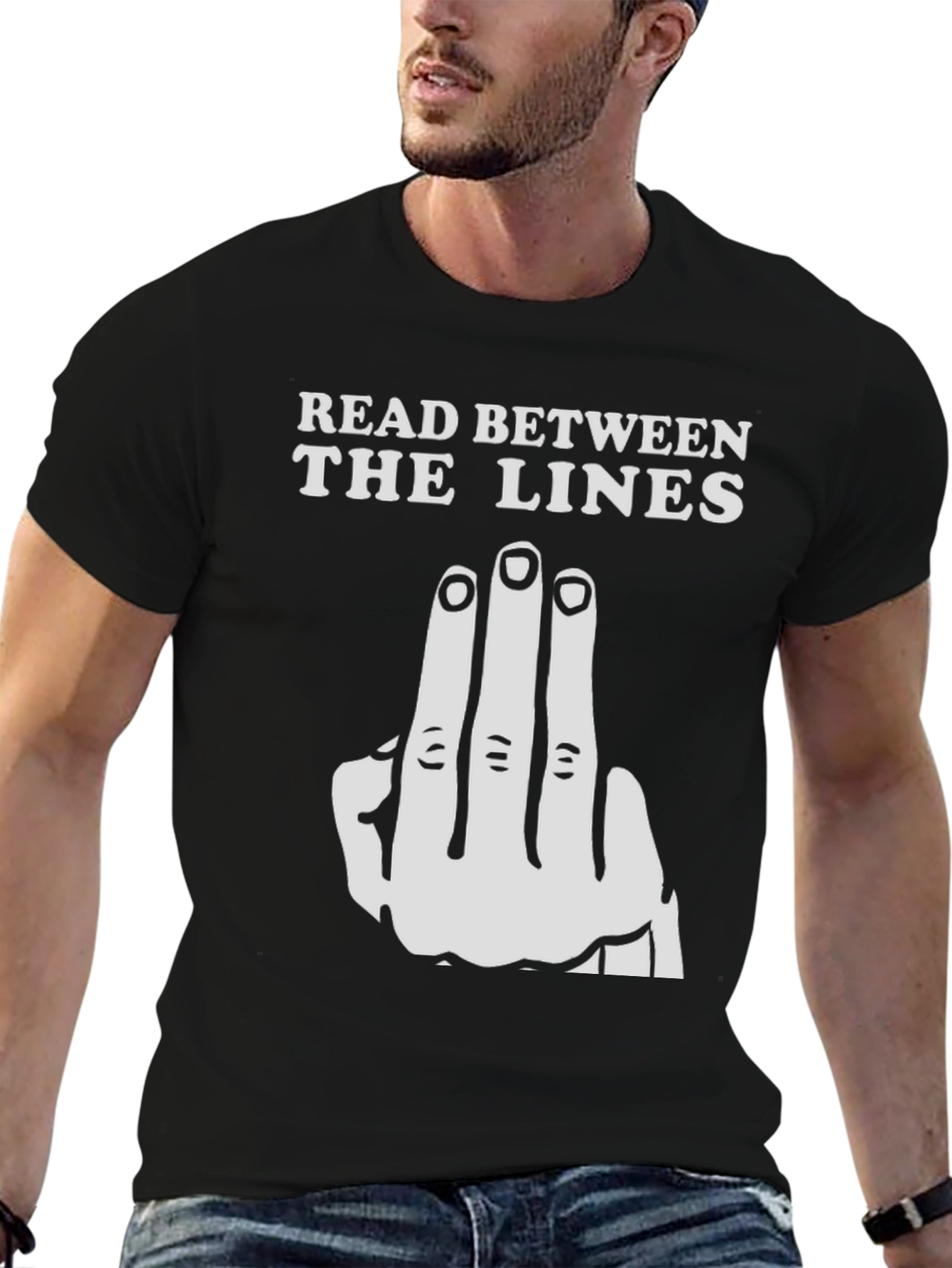 Black Read Between The Lines Graphic T-Shirt view 6