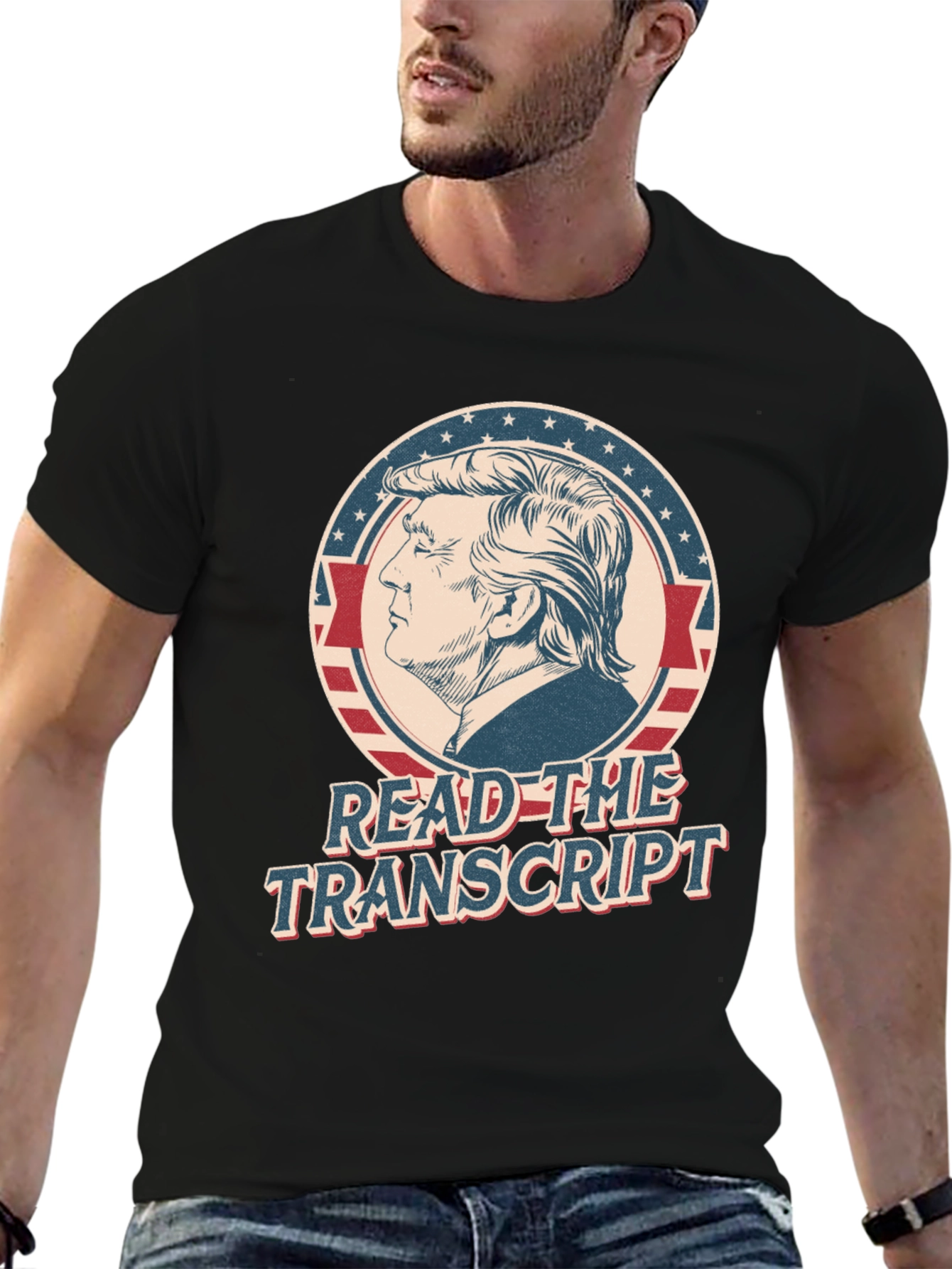 Black Read The Transcript T-Shirt - Political Statement Tee view 6