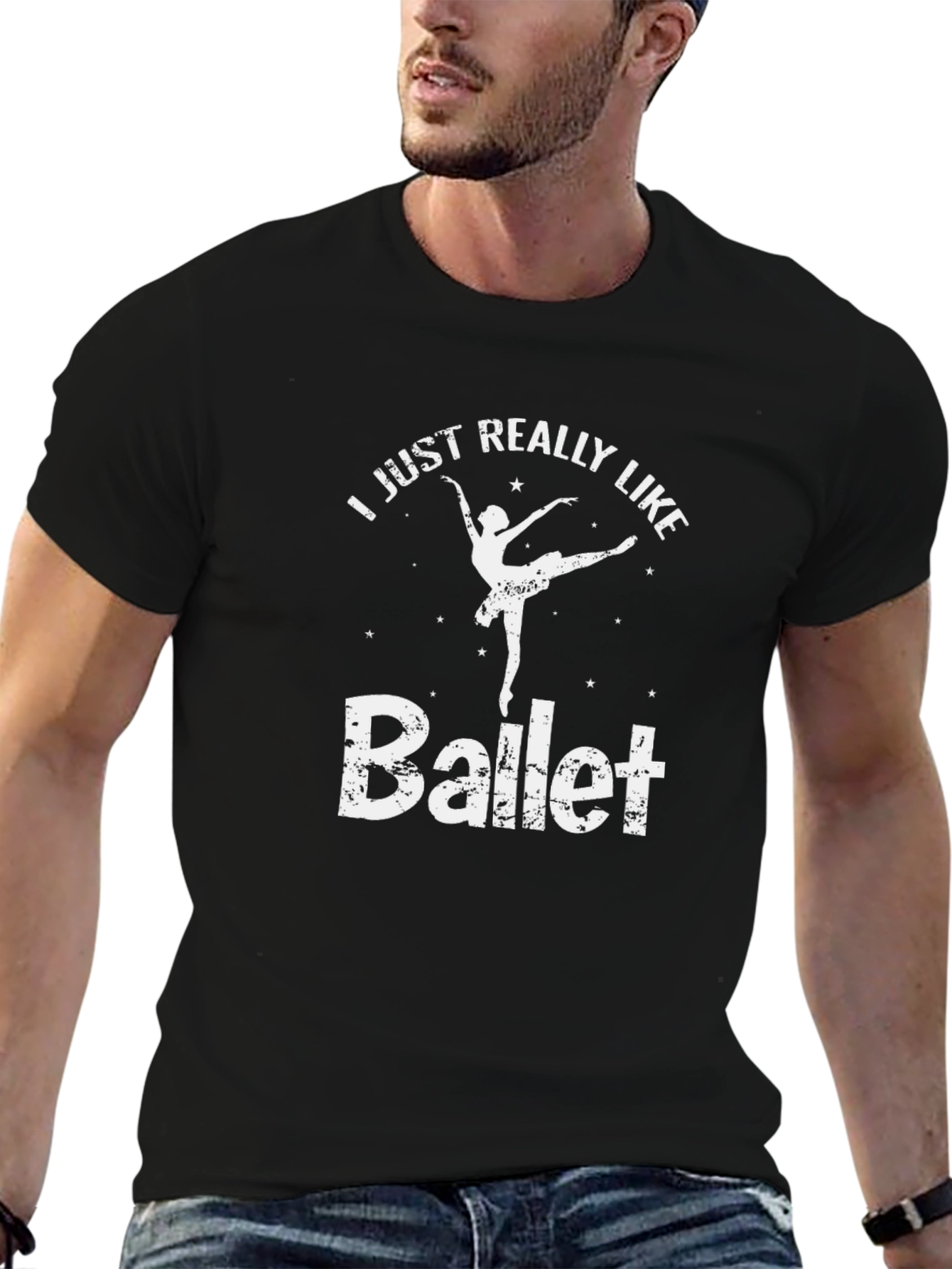 Black Ballet Lover's Black Cotton T-Shirt view 6