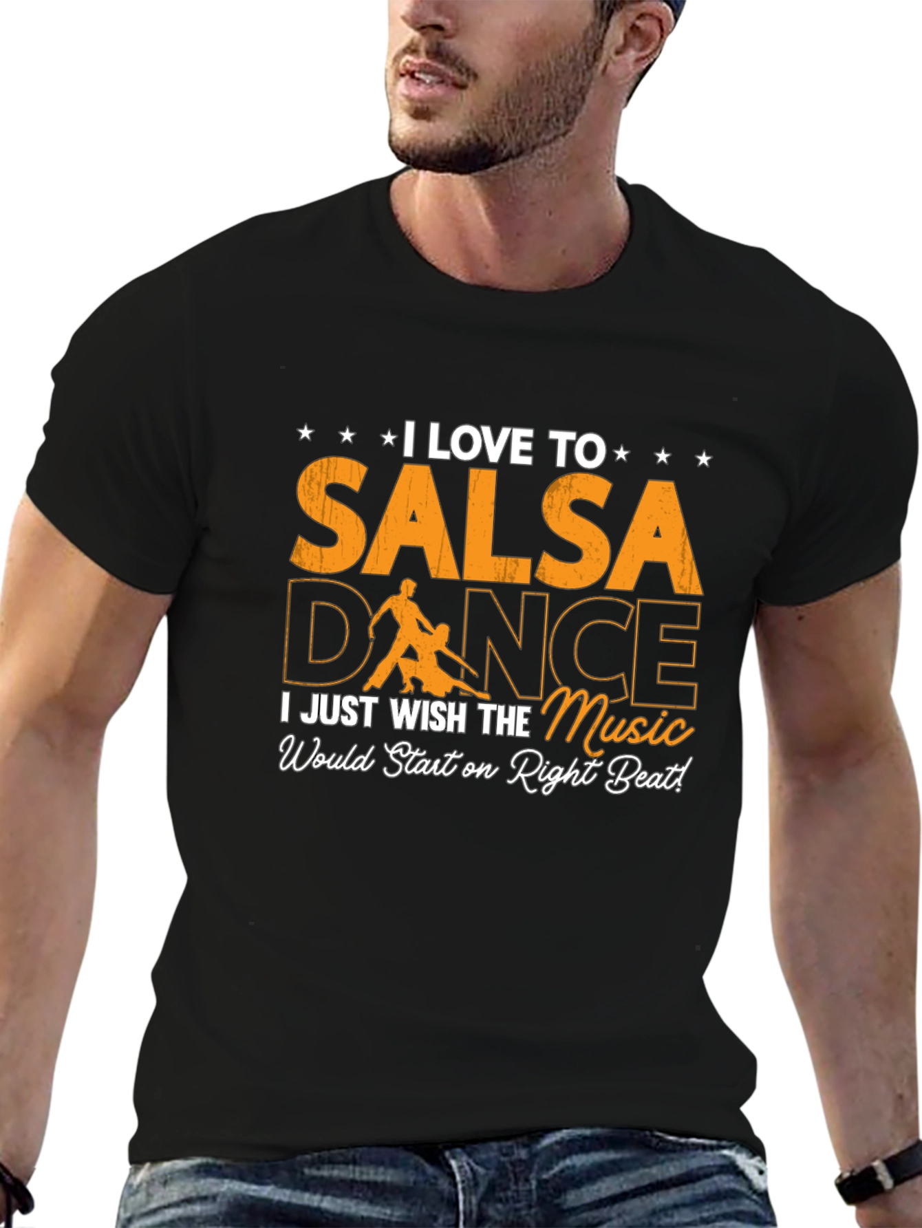 Black I Love Salsa Dance T-Shirt - Right Beat Music view 6