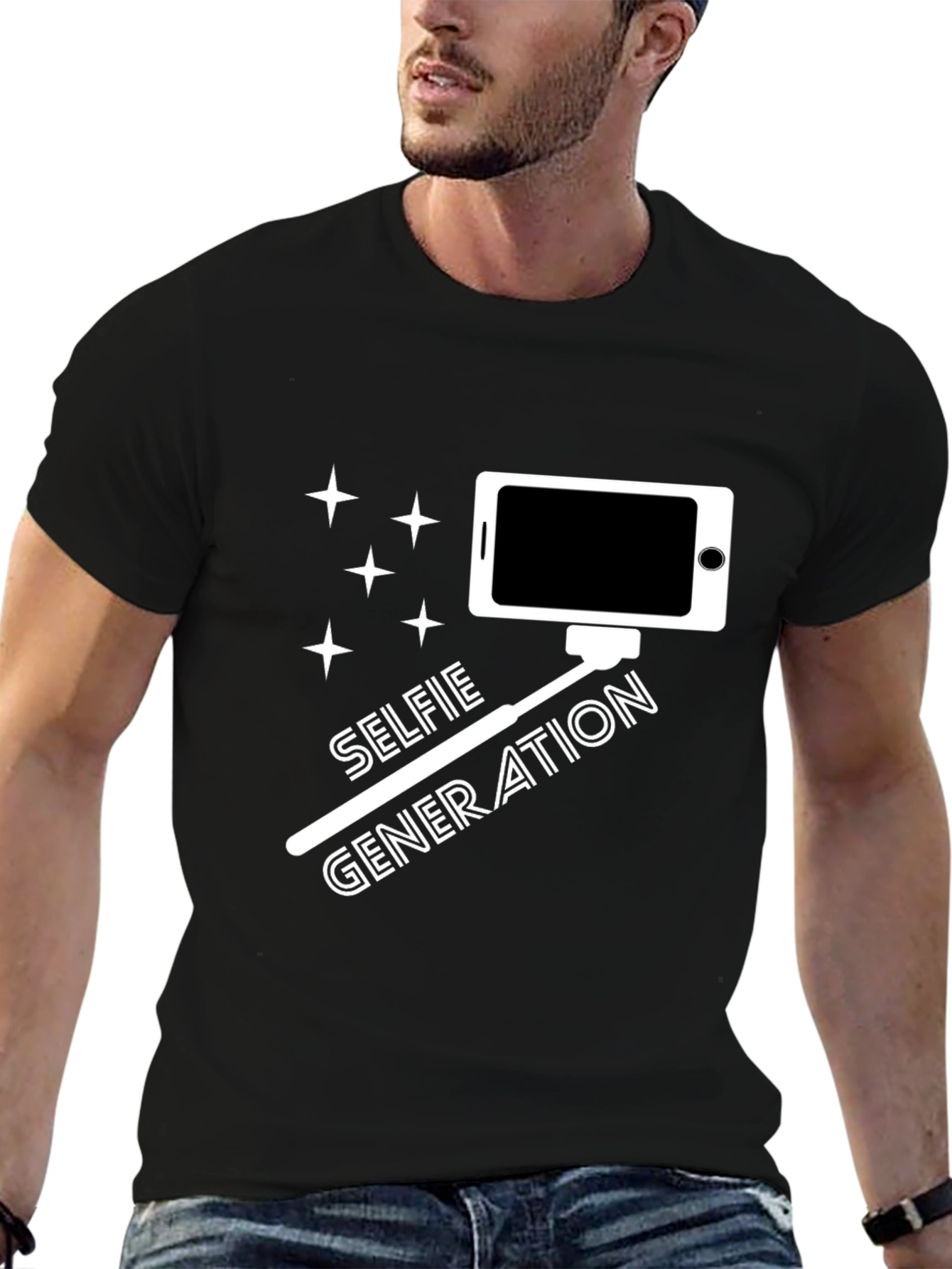 Black Selfie Generation Black T-Shirt view 6