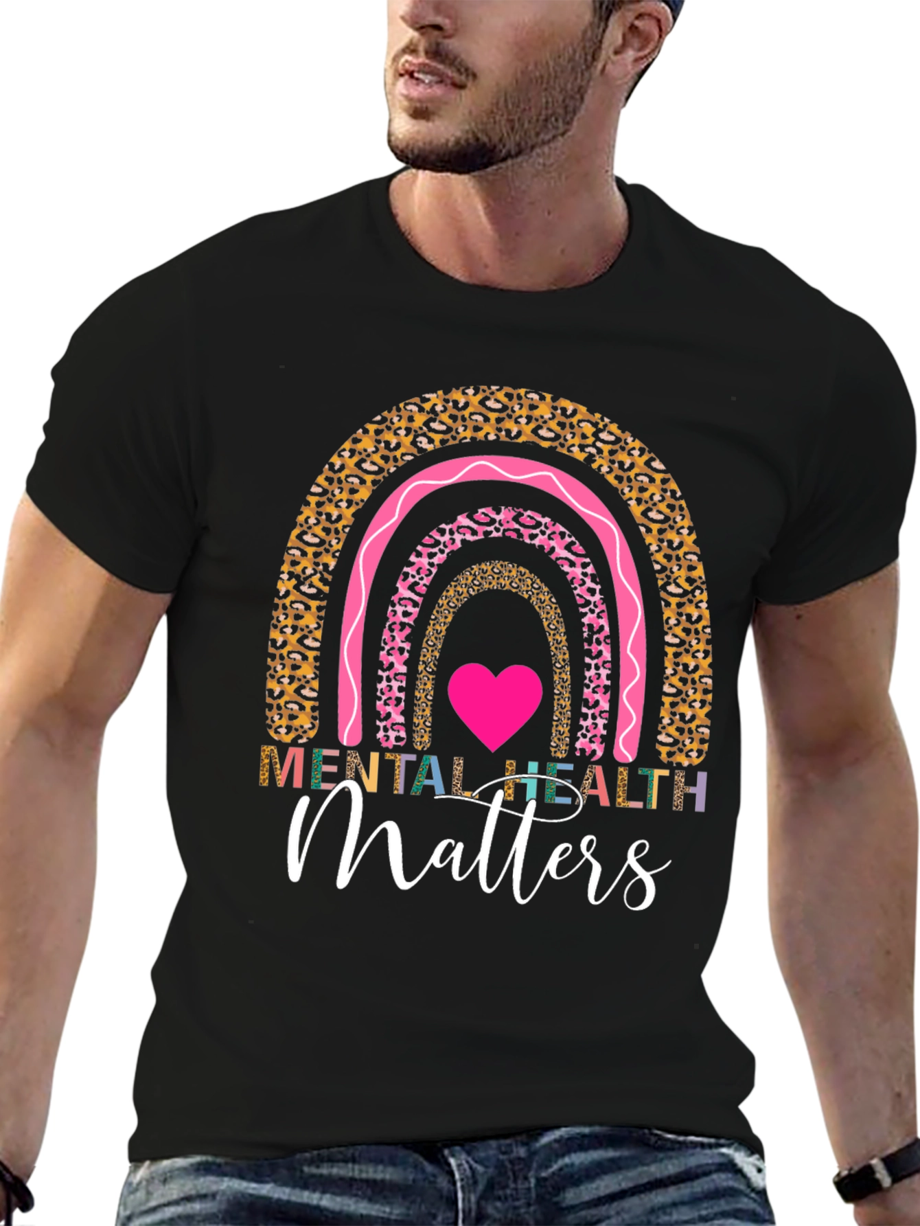 Black Mental Health Matters Rainbow Graphic Tee view 6