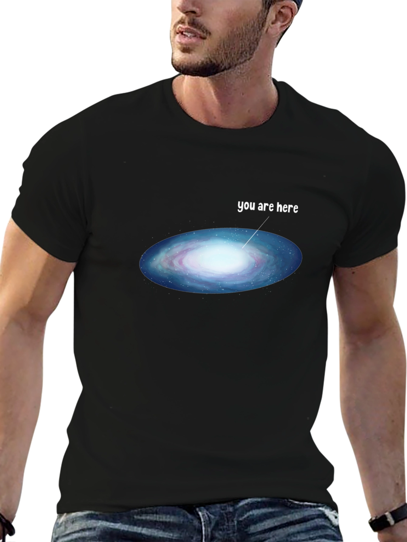 Black Cosmic 'You Are Here' Black T-Shirt view 6