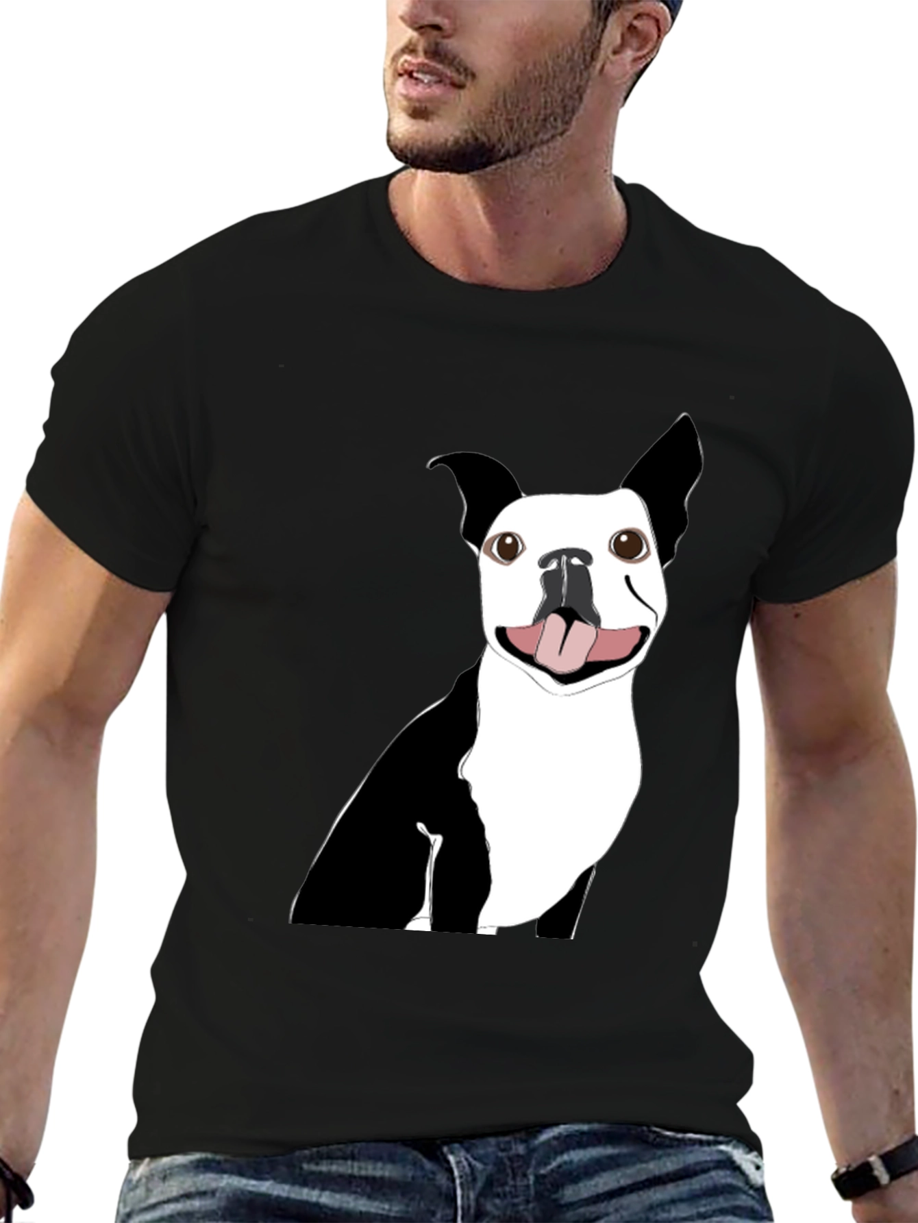 Black Boston Terrier Graphic Tee - Soft Cotton Blend view 6