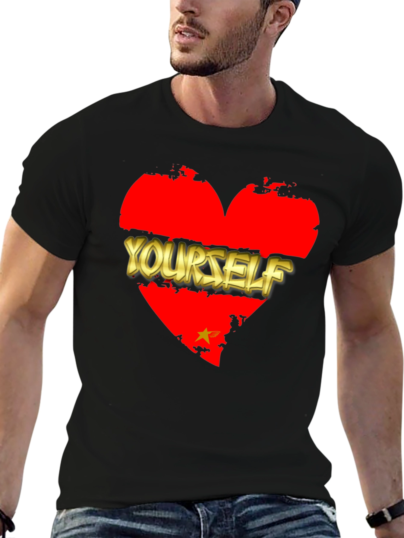 Black Love Yourself Graphic T-Shirt - Black view 6
