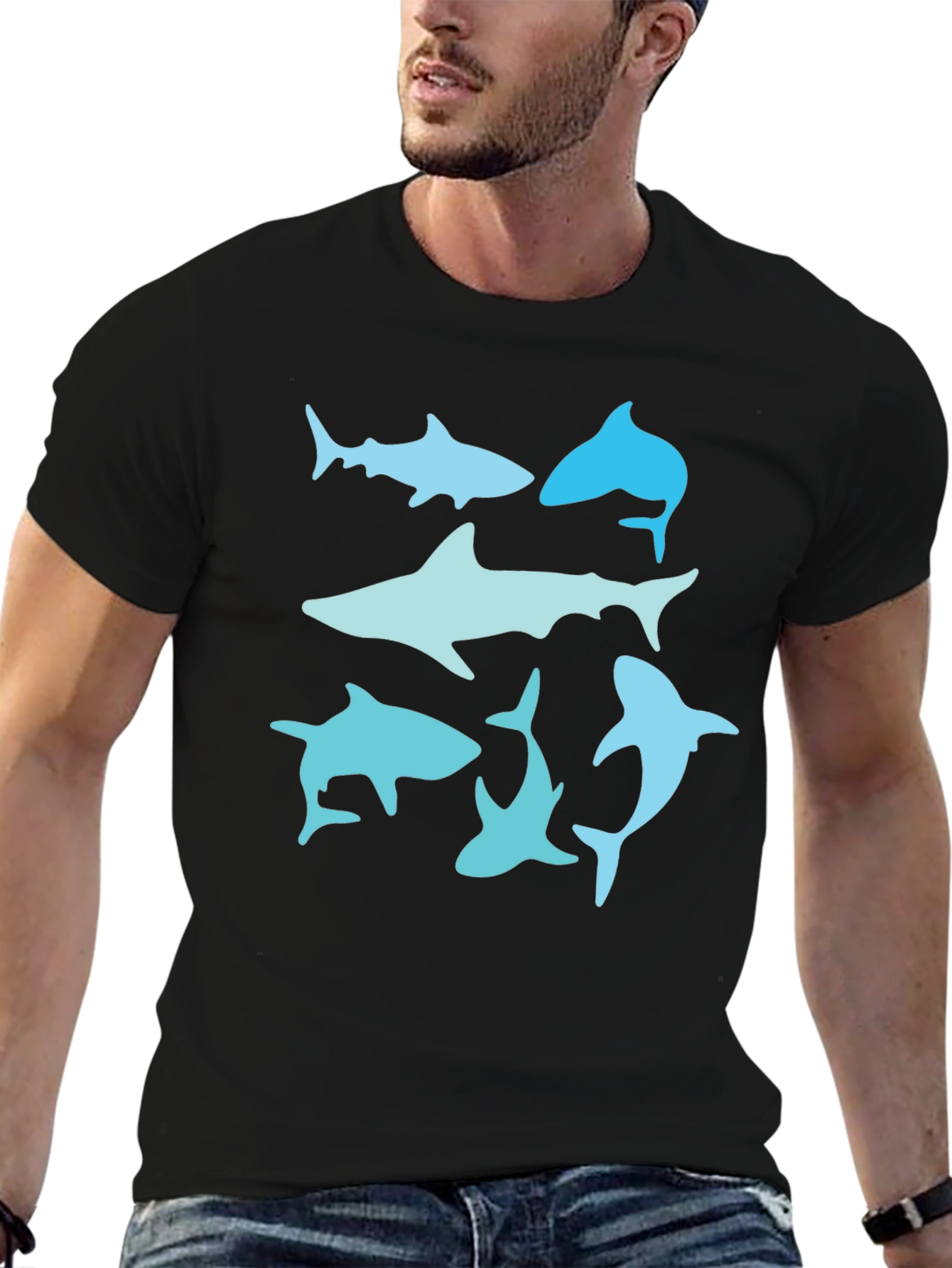 Black Shark Graphic Tee - Black Casual Shirt view 6