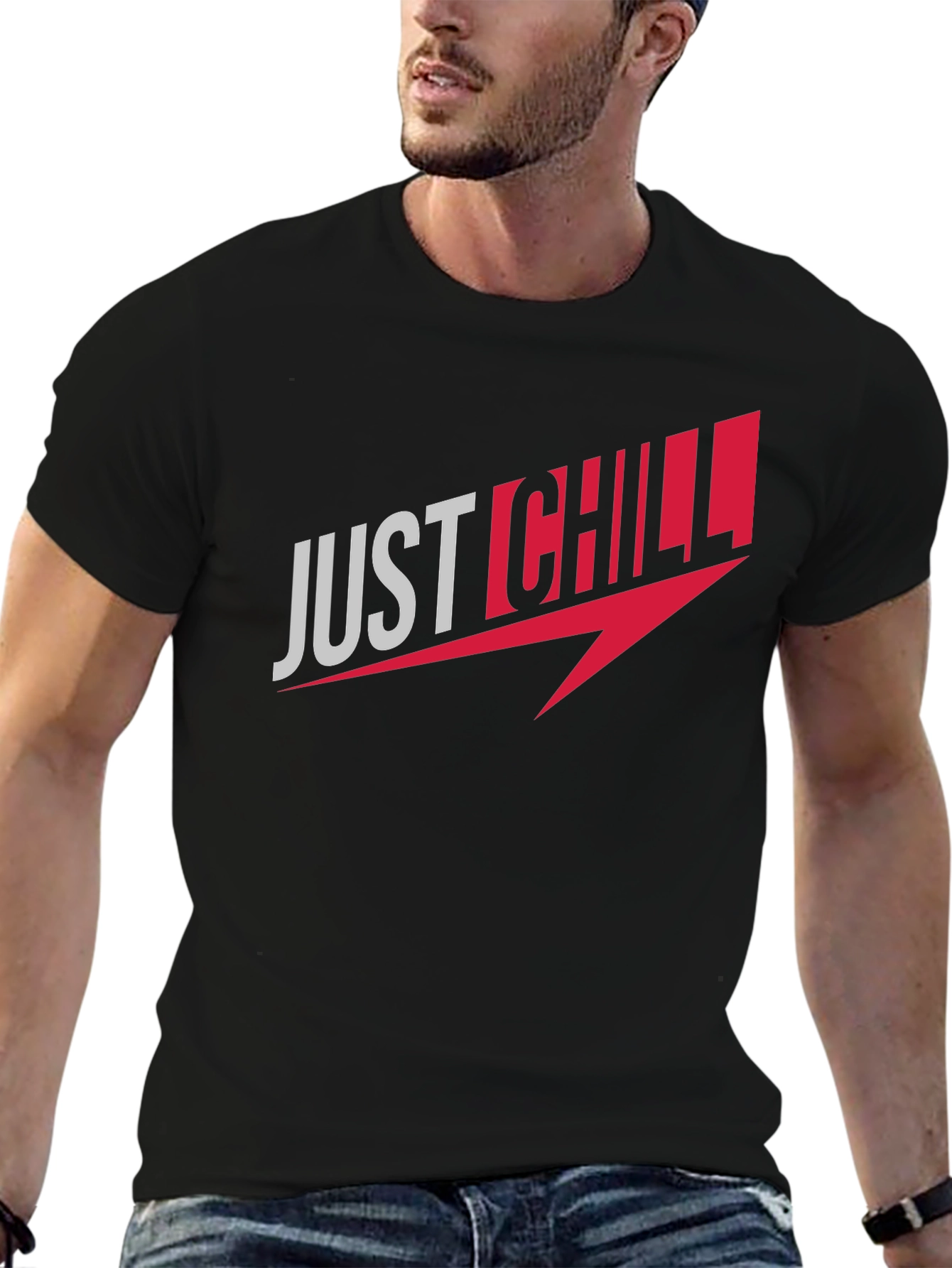 Black Just Chill Graphic Tee - Comfort Fit view 6