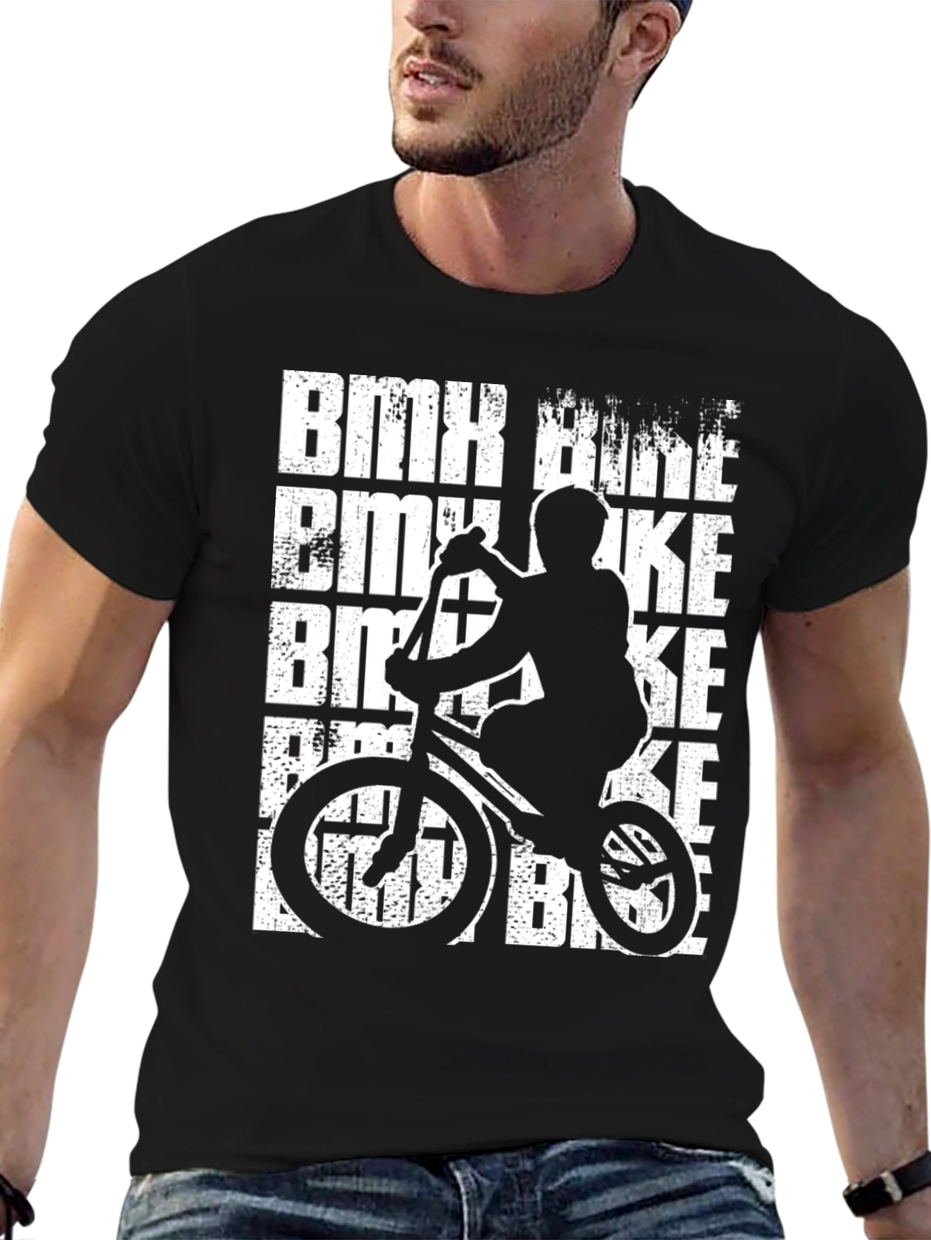 Black BMX Bike Graphic Tee - Ride in Style view 6