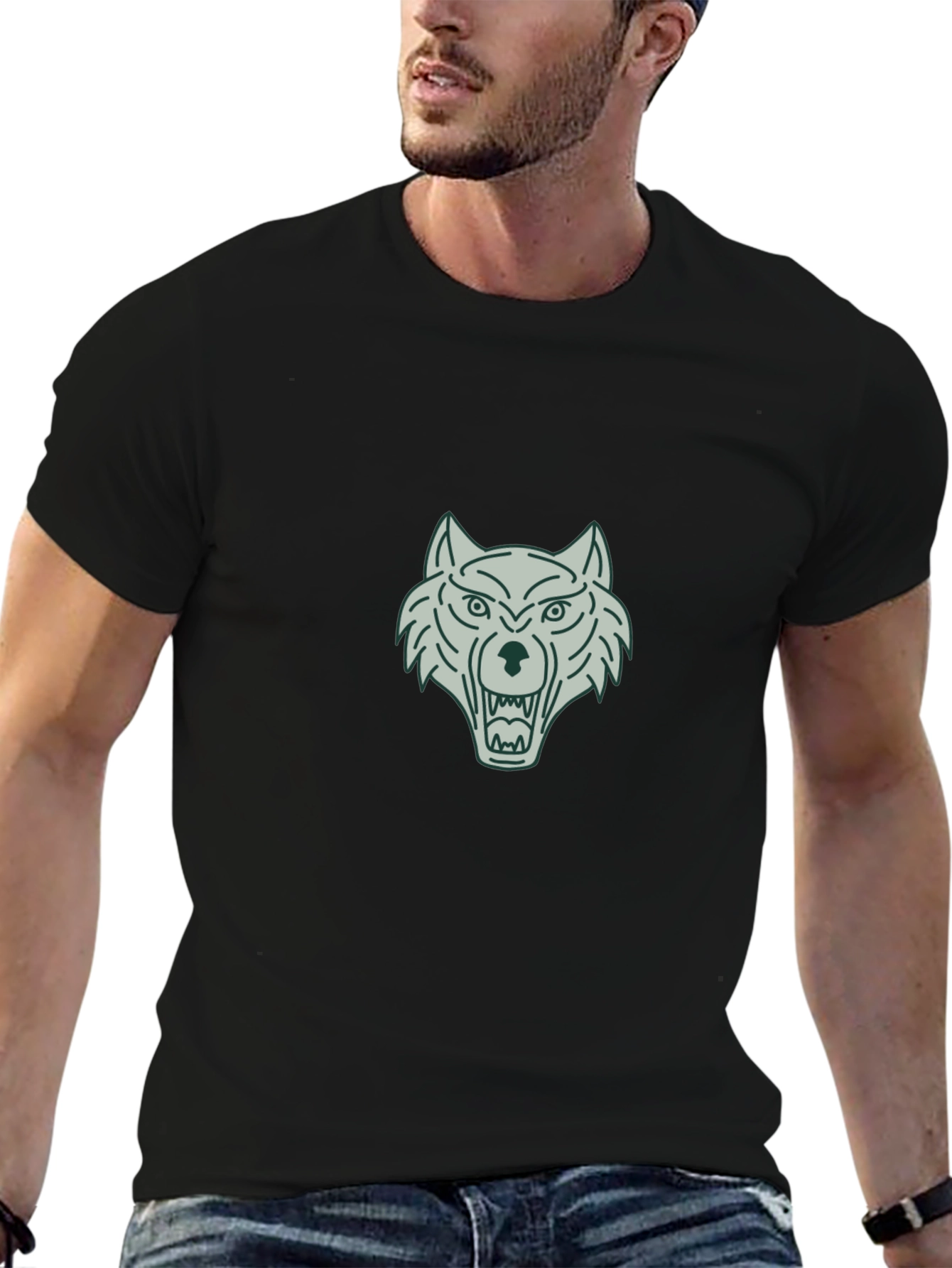 Black Black Wolf Graphic Tee - Fierce Style view 6