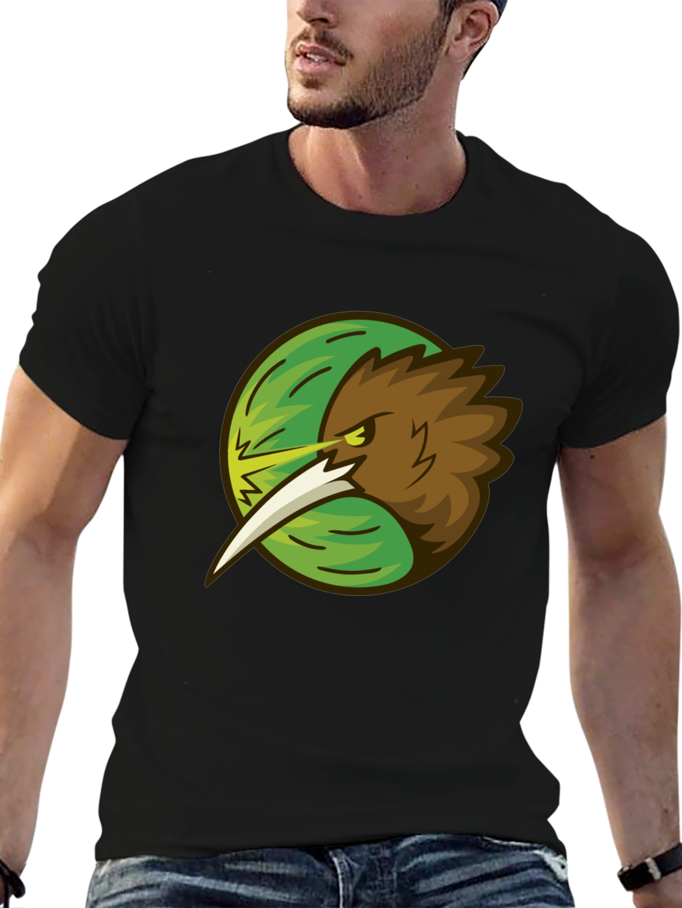 Black Kiwi Bird Graphic Tee - Stylish Black T-Shirt view 6