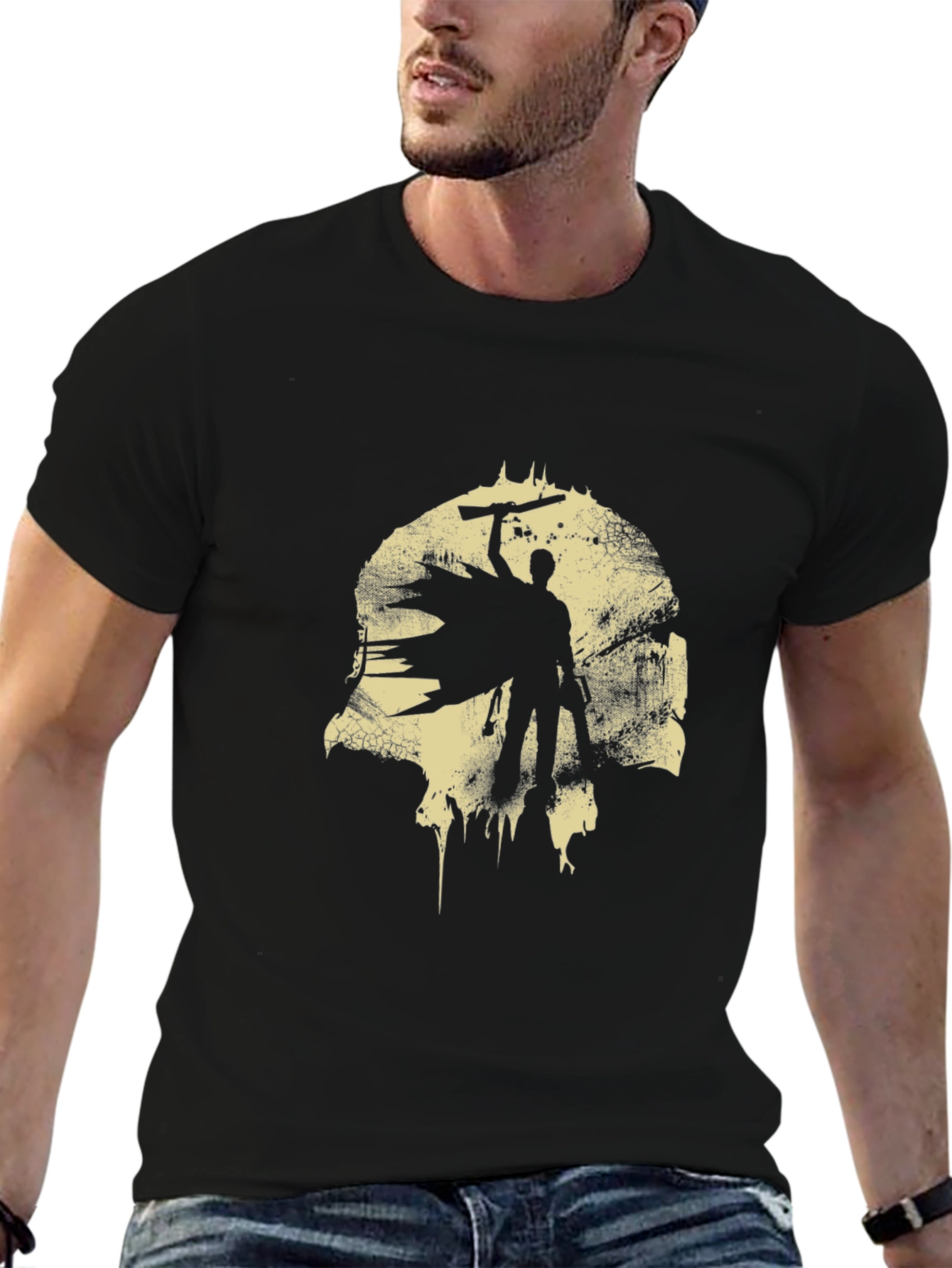 Black Evil Dead Ash Silhouette Graphic Tee view 6