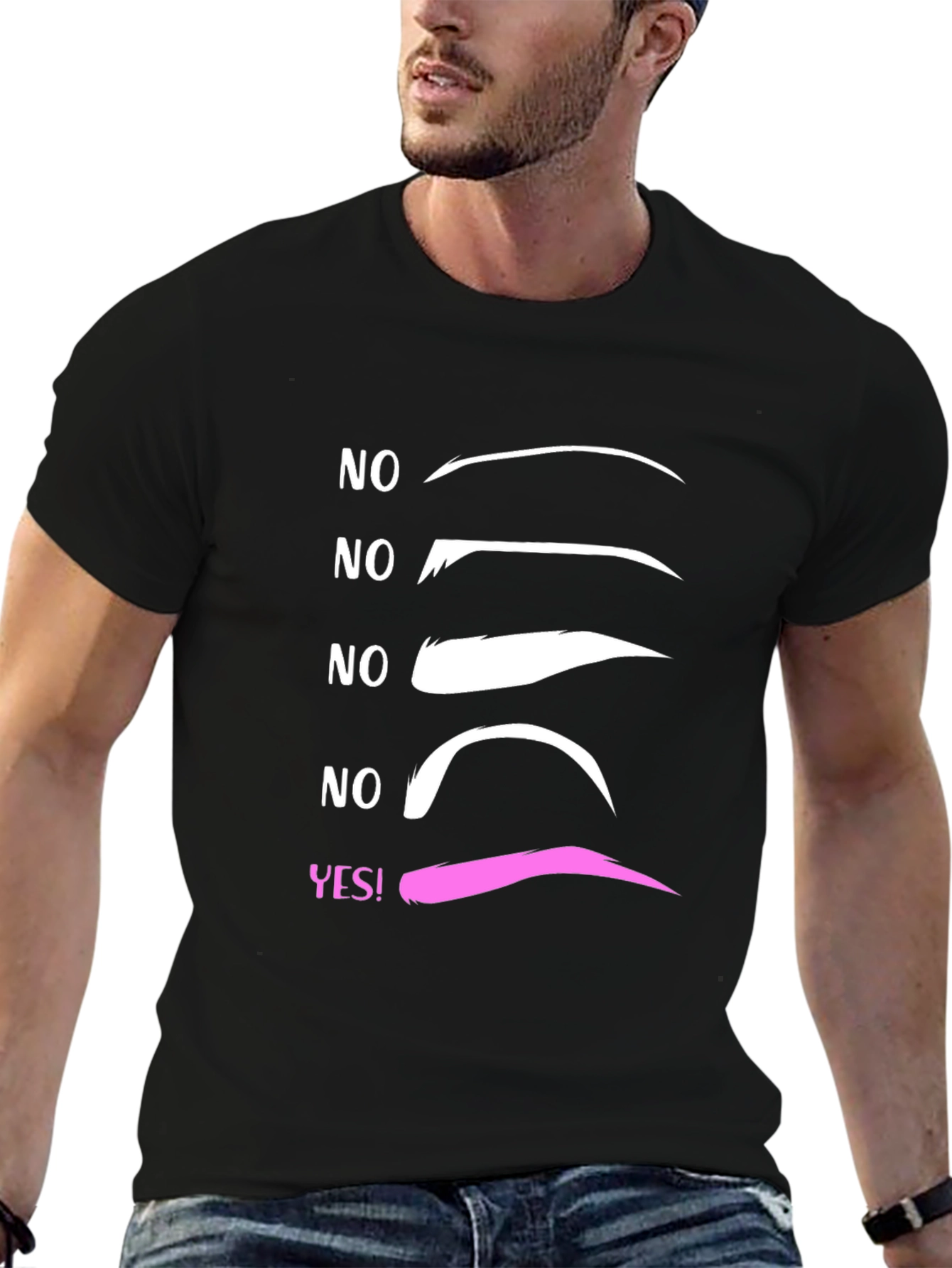 Black Eyebrow T-Shirt - Makeup Artist Humor view 6