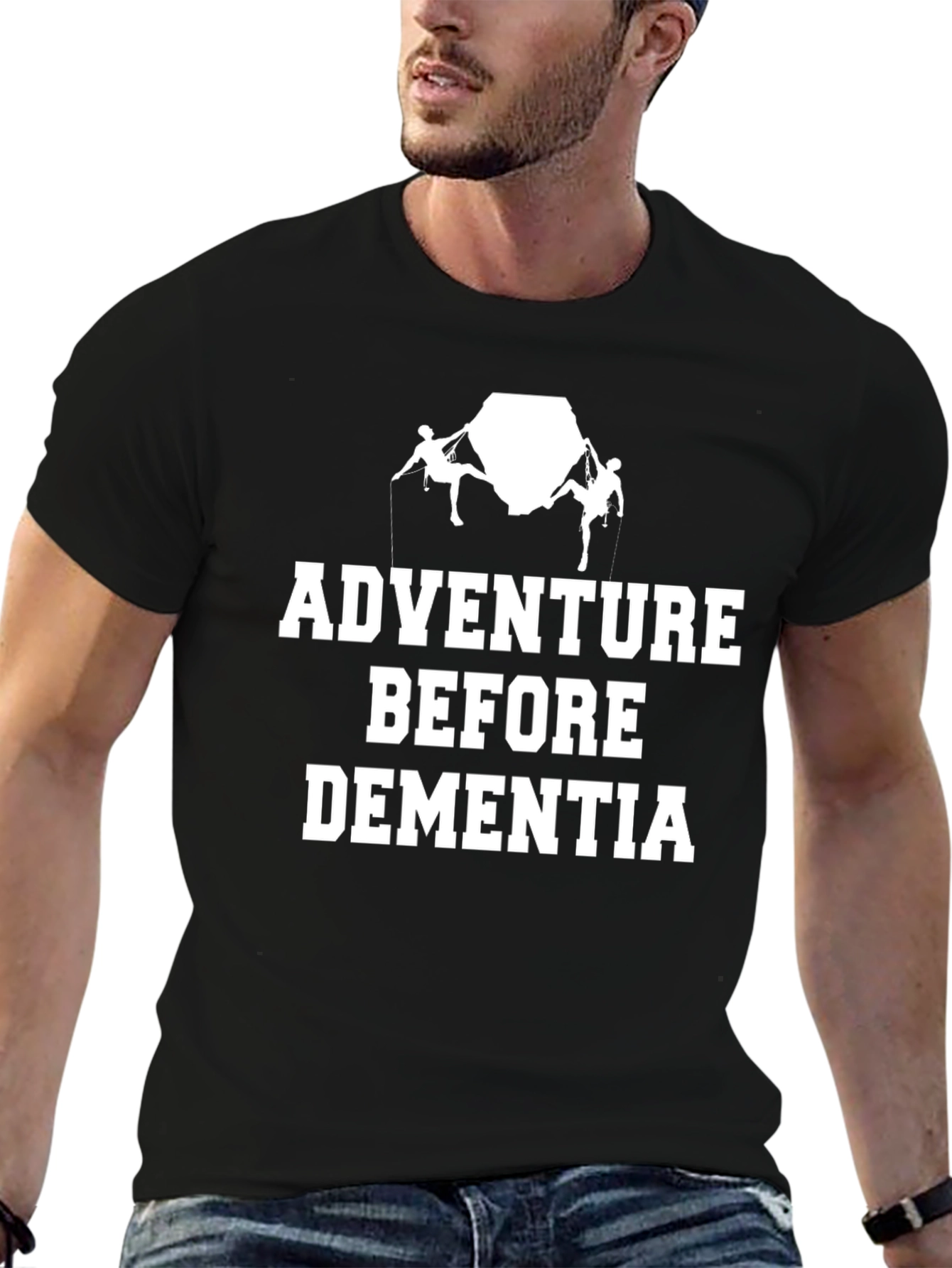 Black Adventure Before Dementia Black Graphic Tee view 6