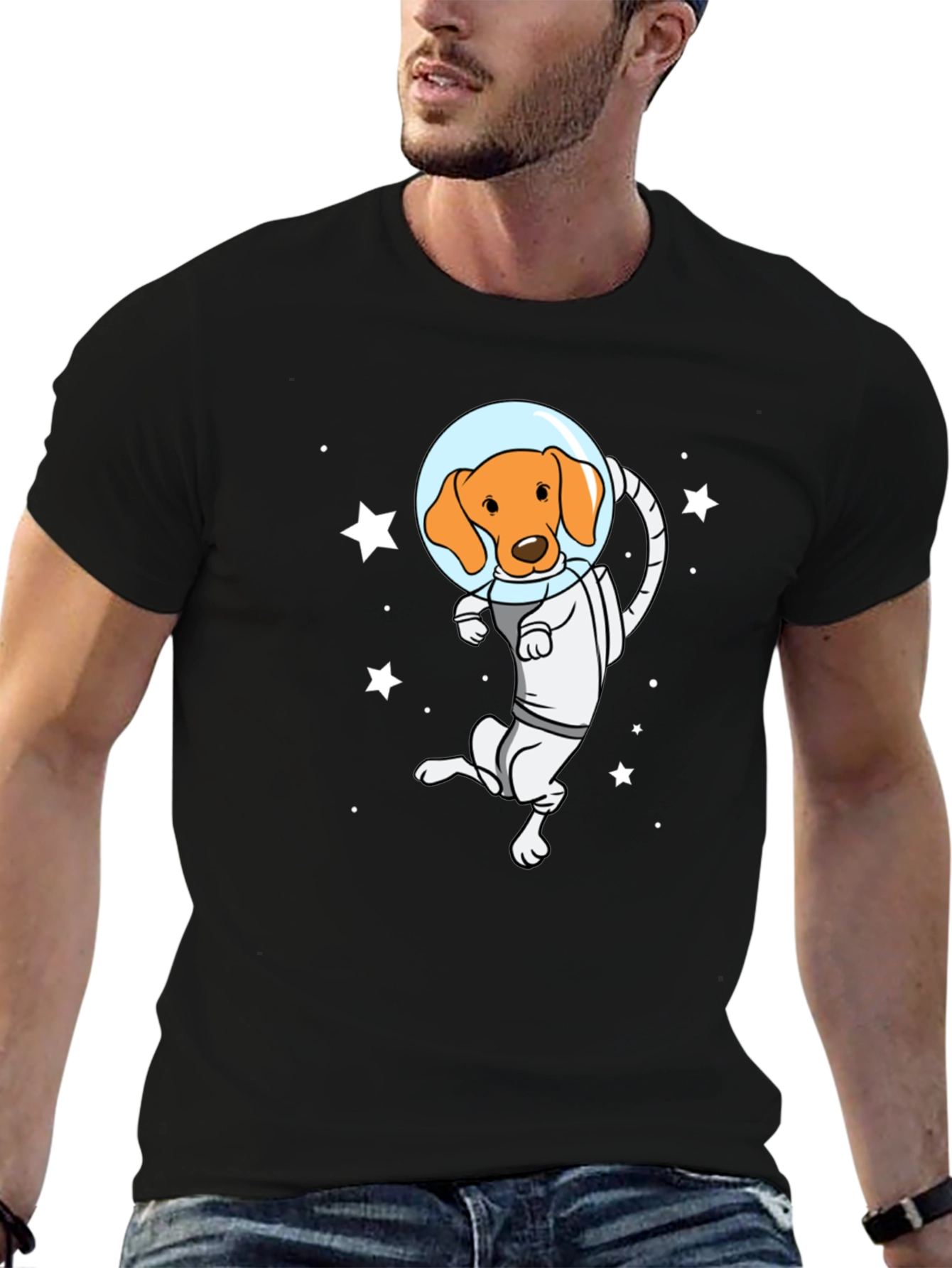 Black Dog Astronaut Graphic T-Shirt view 6