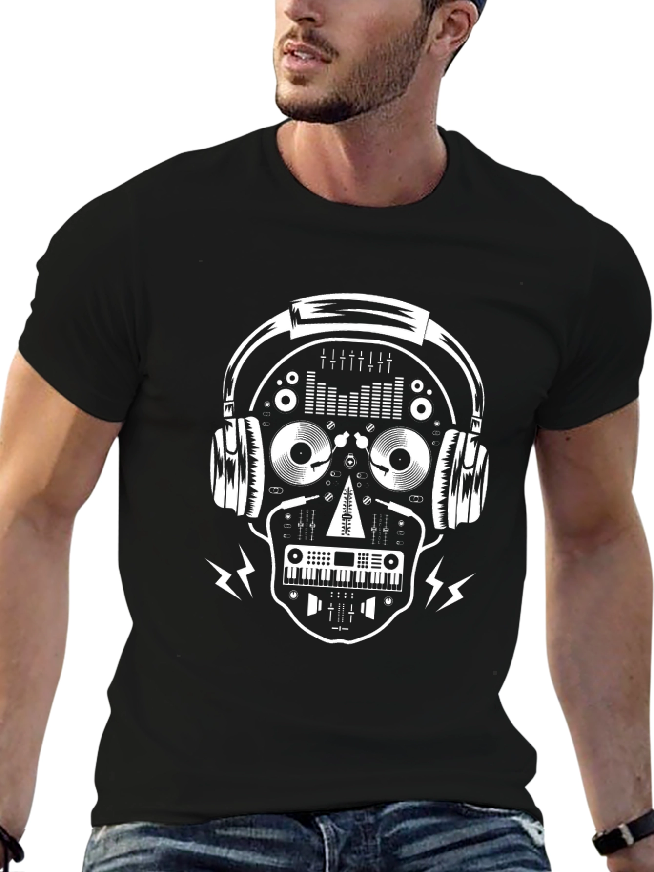 DJ Skull Graphic T-Shirt - Music Lover Tee - 6