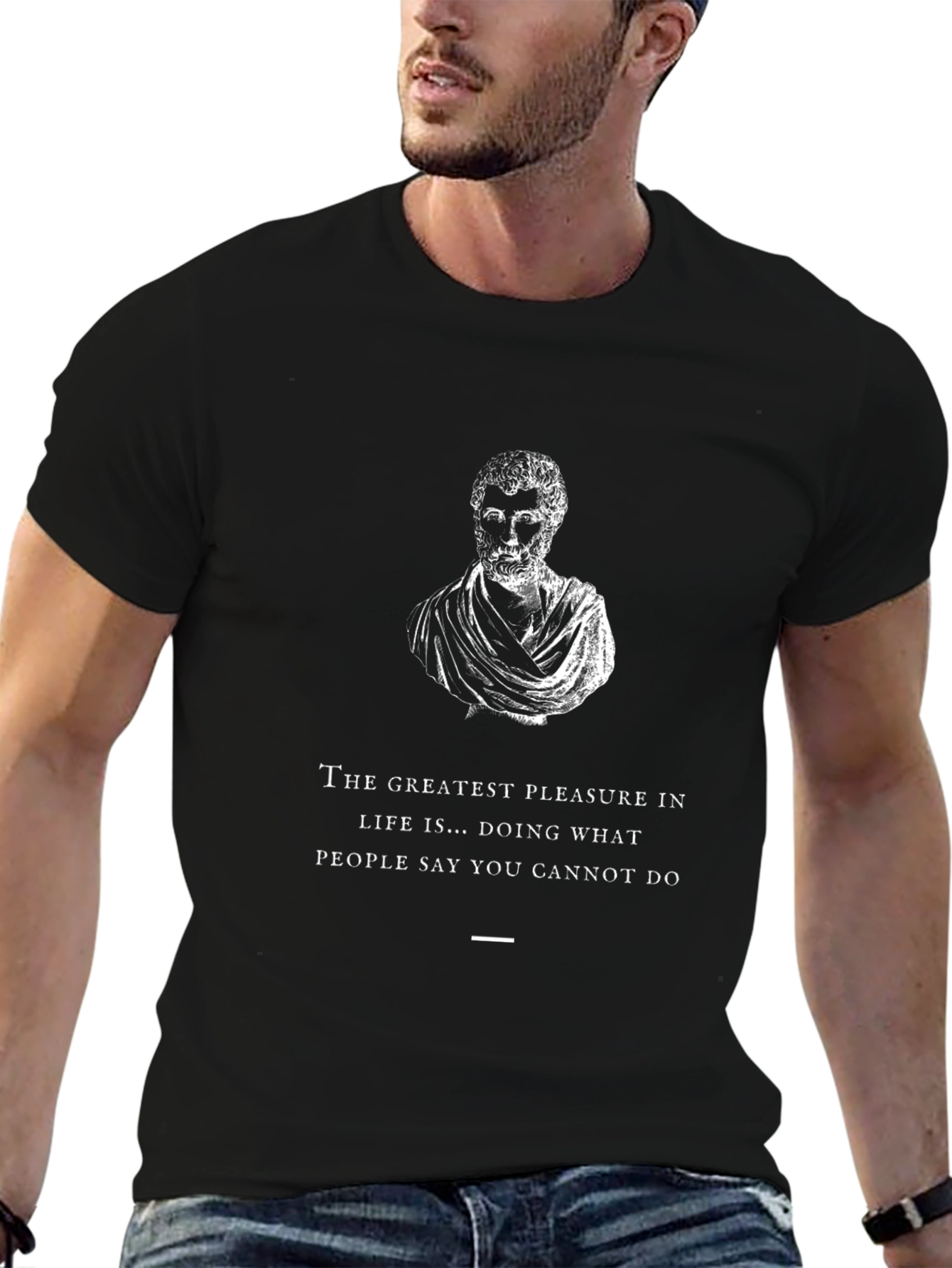 Black Inspirational Quote Graphic Tee view 6