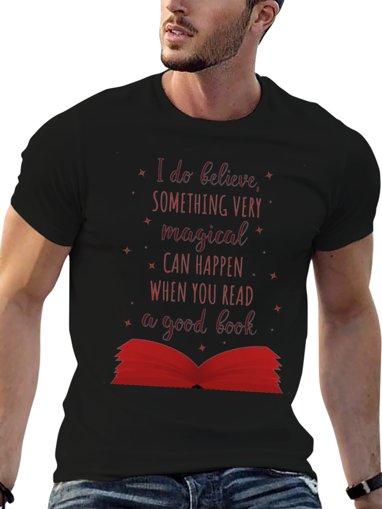 Black Magical Reads T-Shirt - Book Lover Tee view 6