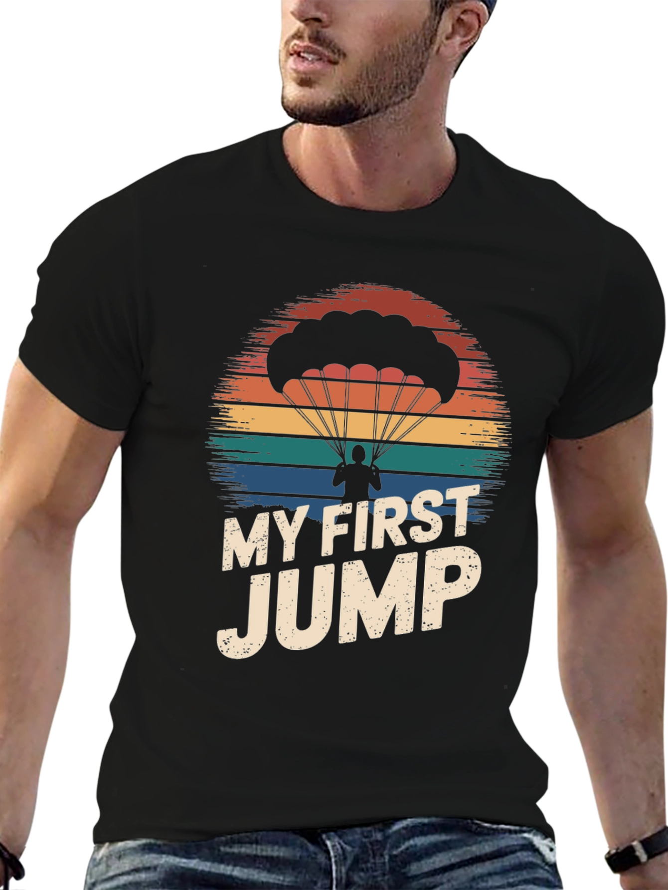 Black My First Jump Graphic Tee - Skydiving Shirt view 6