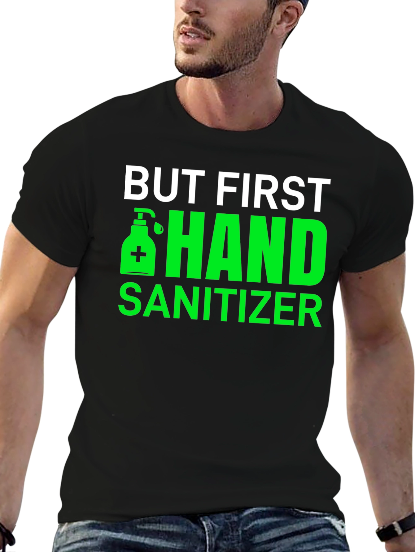 Black But First Hand Sanitizer Black Tee view 6